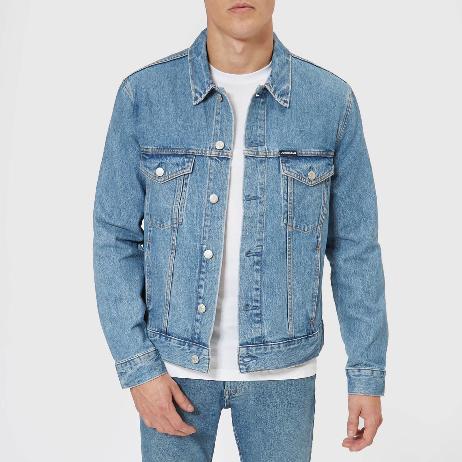 Calvin klein colorblock trucker jacket shop