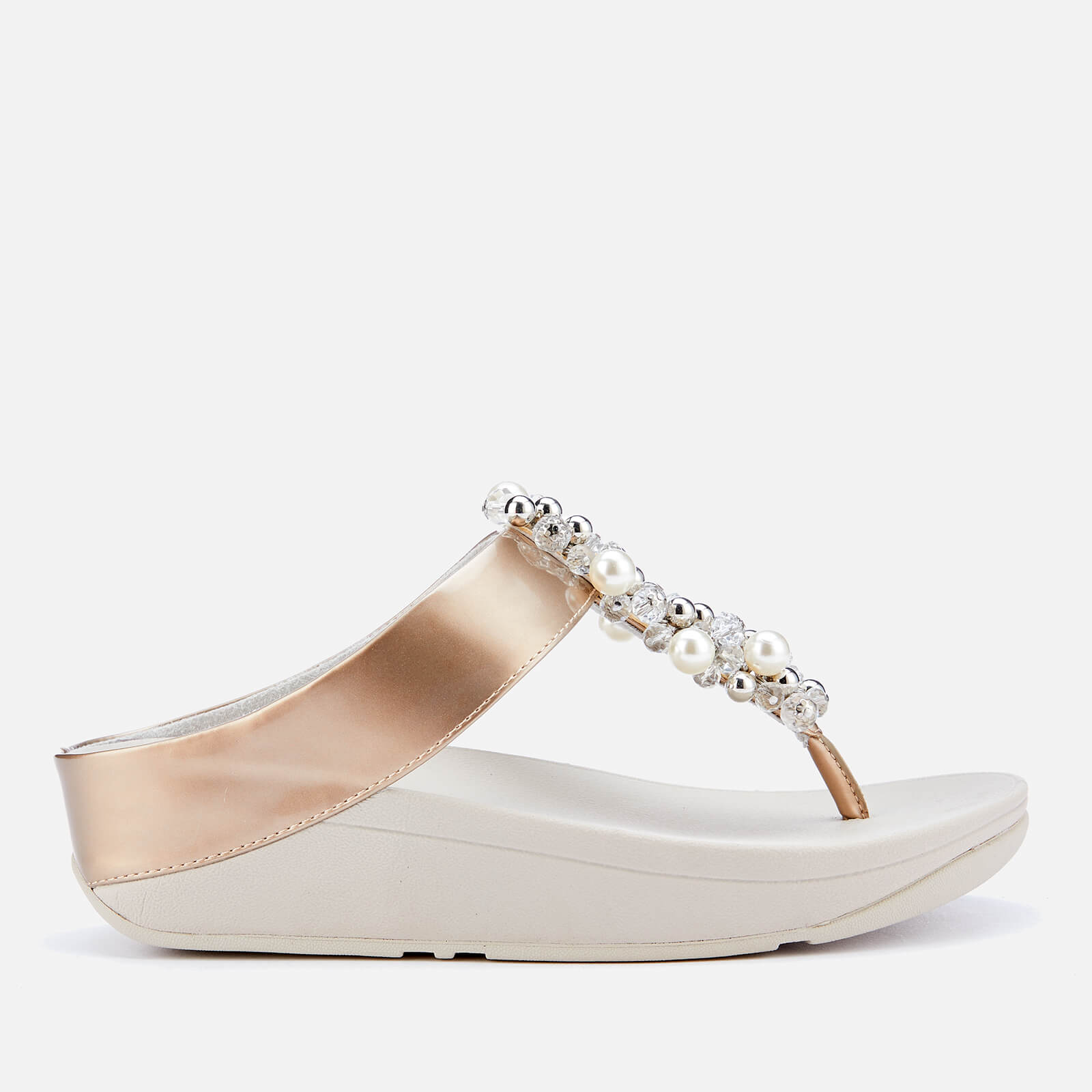 FitFlop Women s Deco Toe Post Sandals Silver Allsole