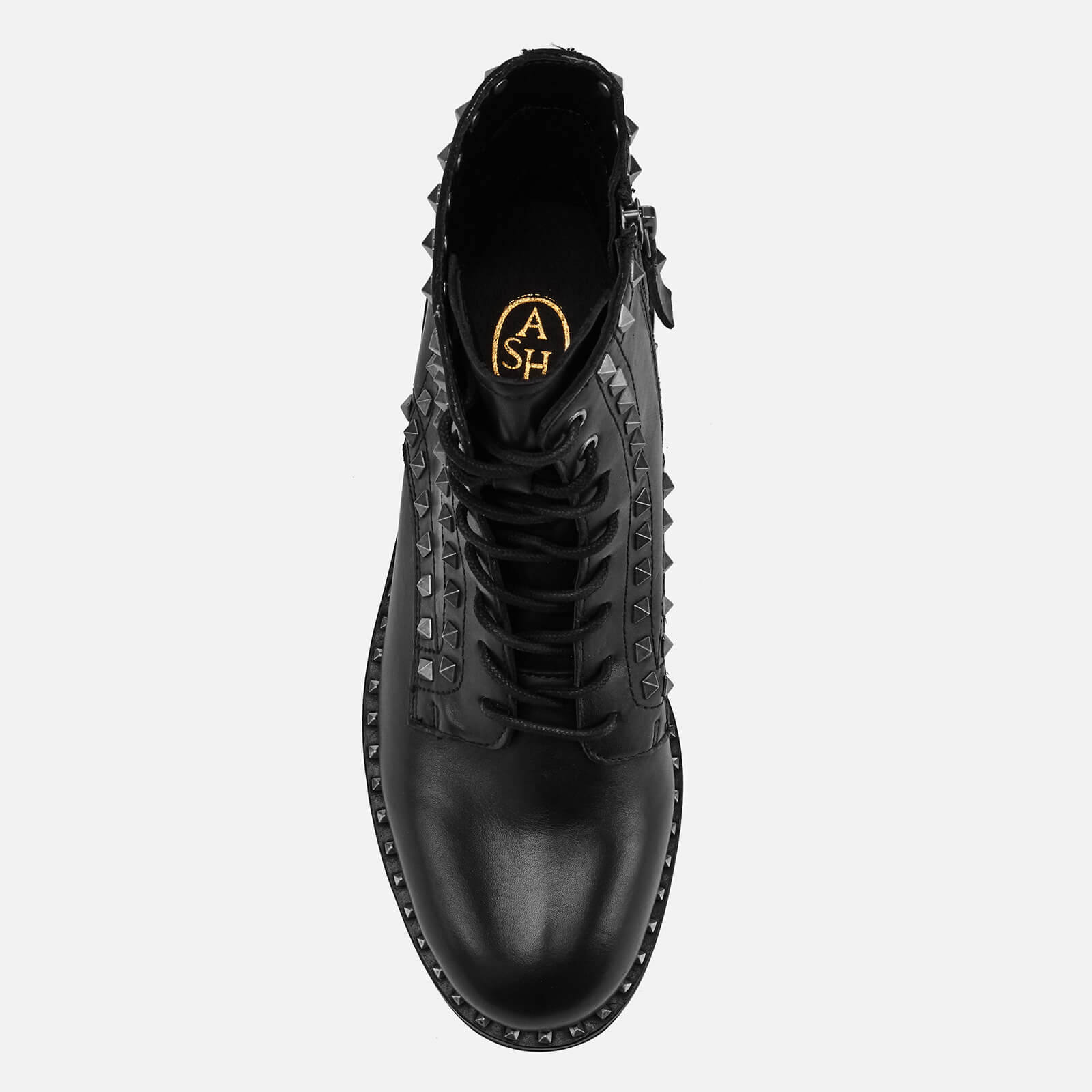 Ash Women s Wolf Leather Studded Lace Up Boots Black Coggles