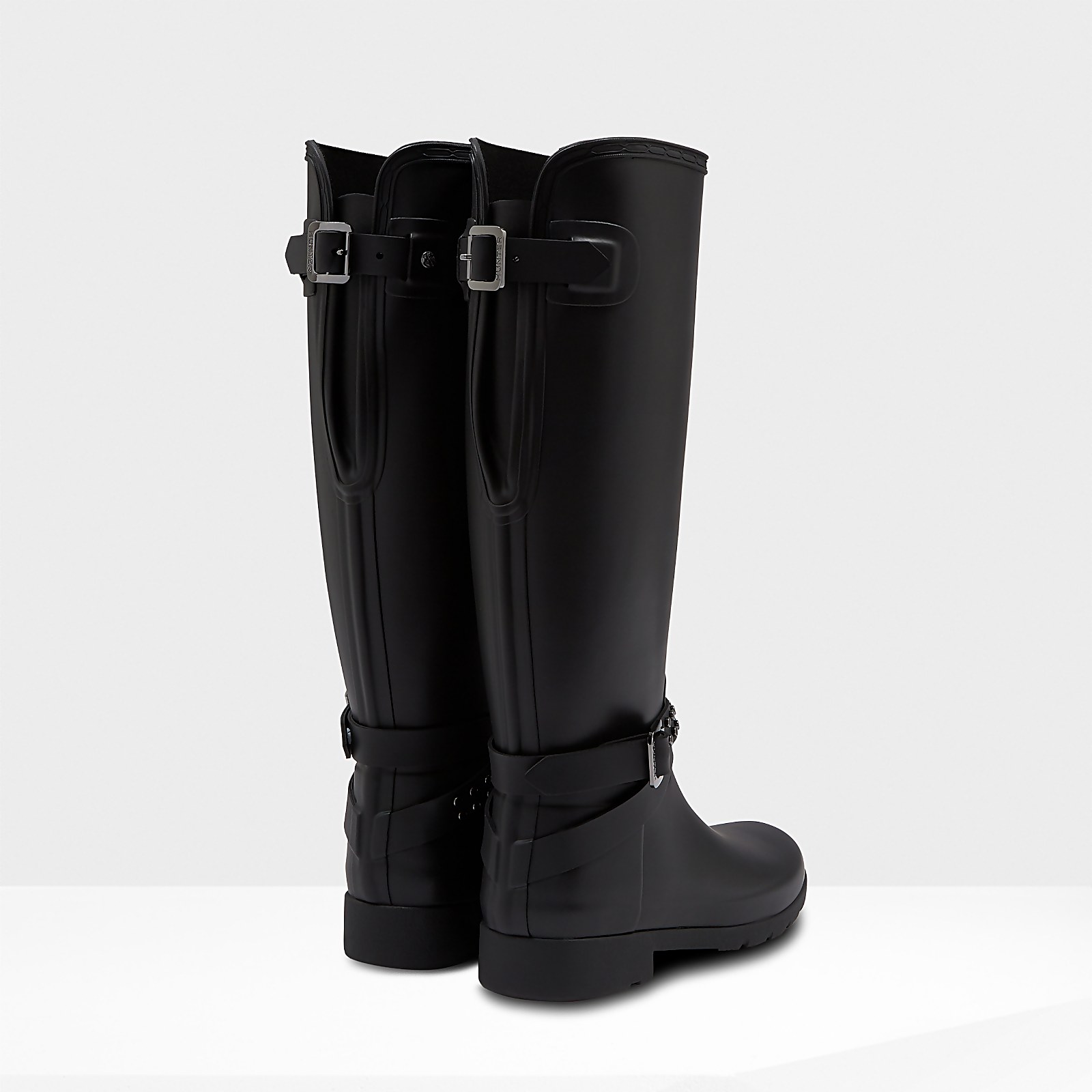 Hunter Women s Refined Back Adjustable Stud Tall Wellies Black UK 3 Coggles