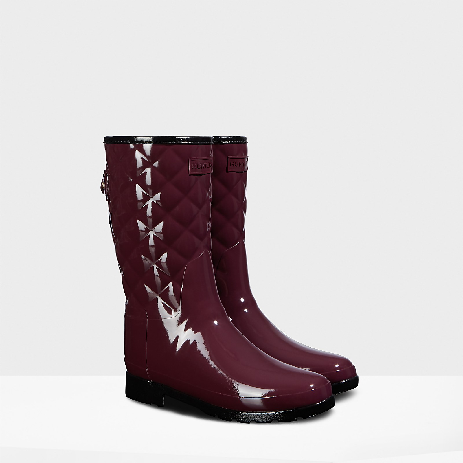 Hunter refined gloss quilted short boots shop