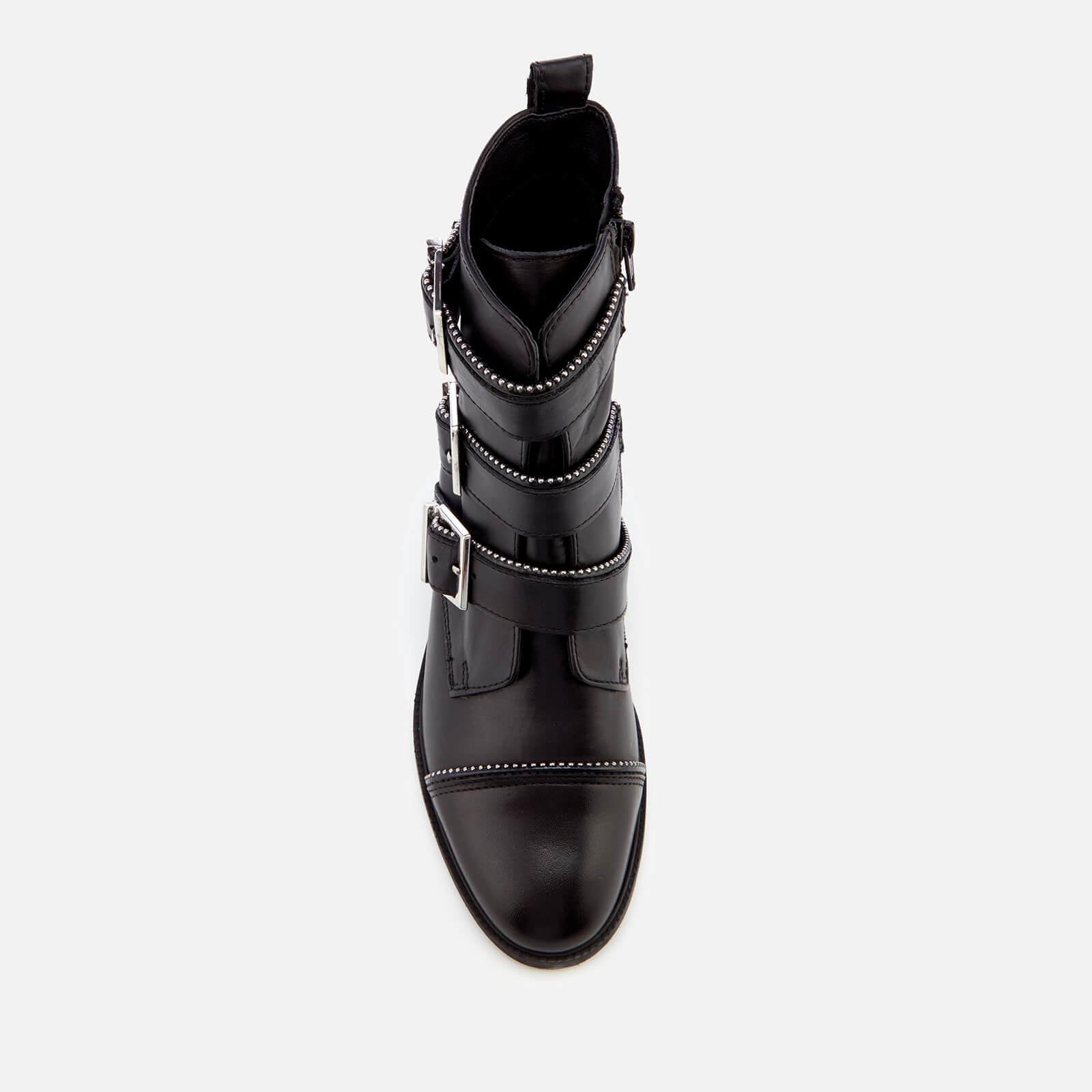 Carvela Women s Sparse Leather Buckle Biker Boots Black Coggles