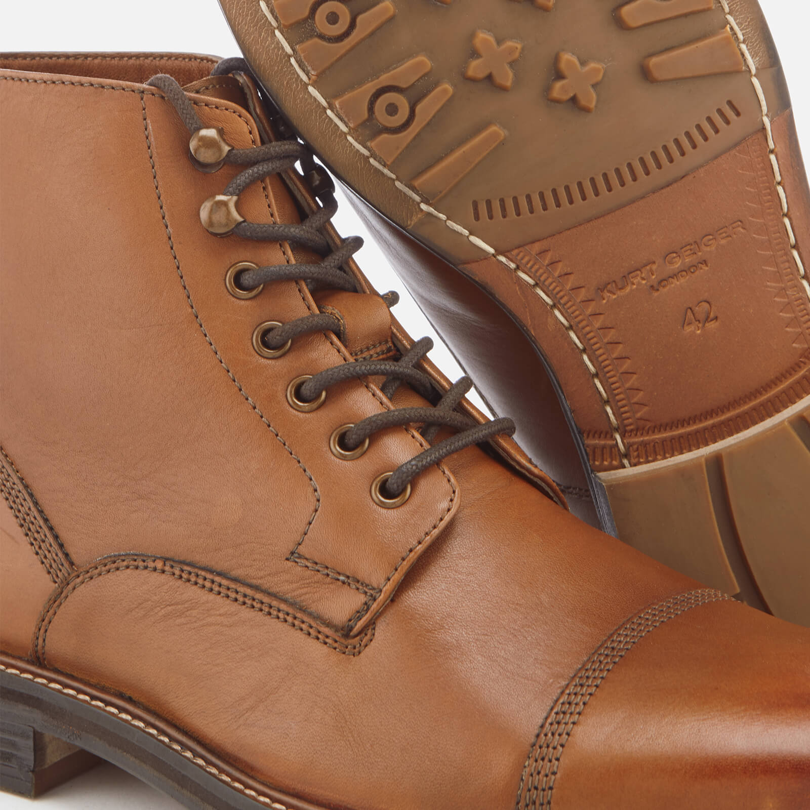 Kurt Geiger London Men s Billington Work Leather Lace Up Boots Brown Allsole