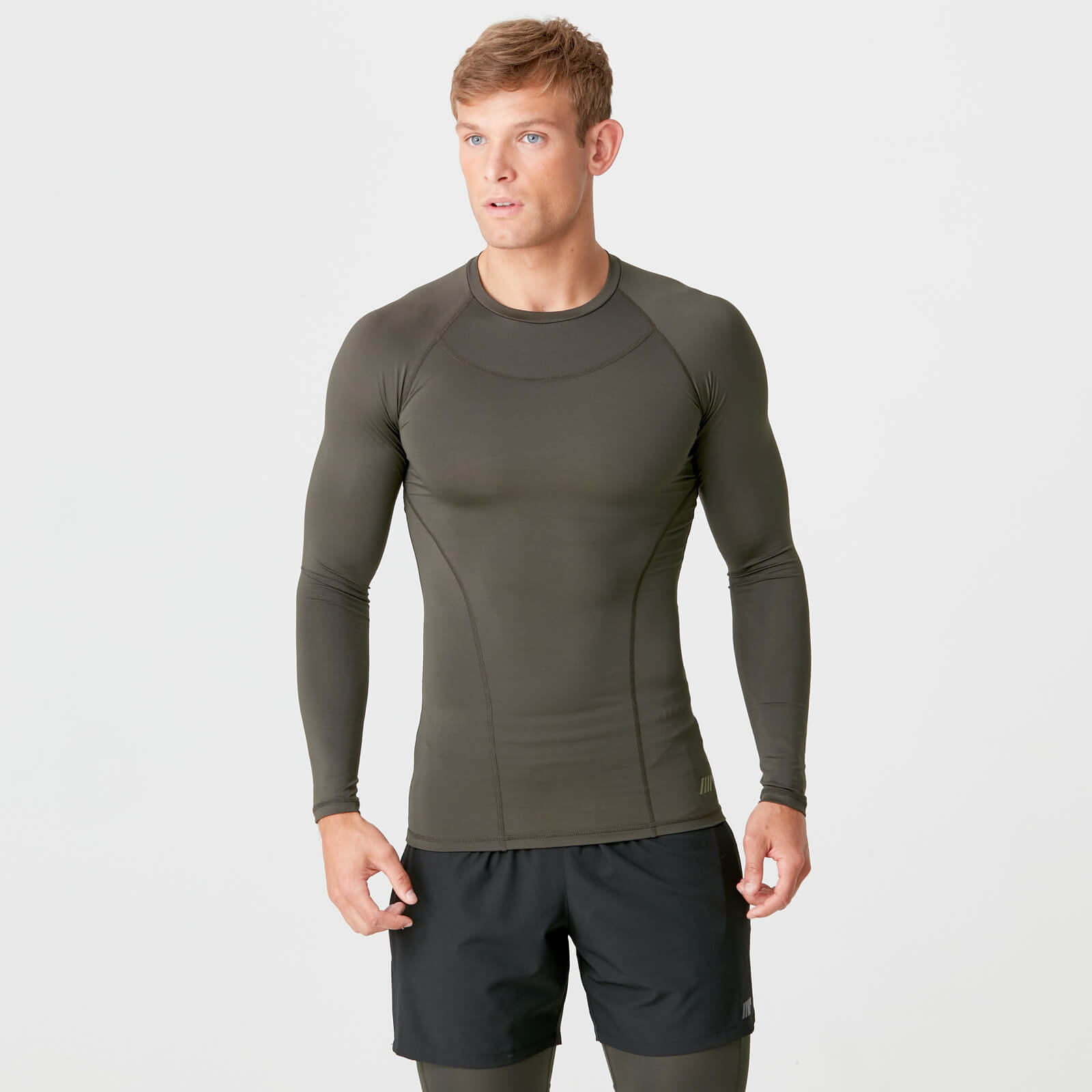 Myprotein Charge Compression Long Sleeve Top - Dark Khaki - L