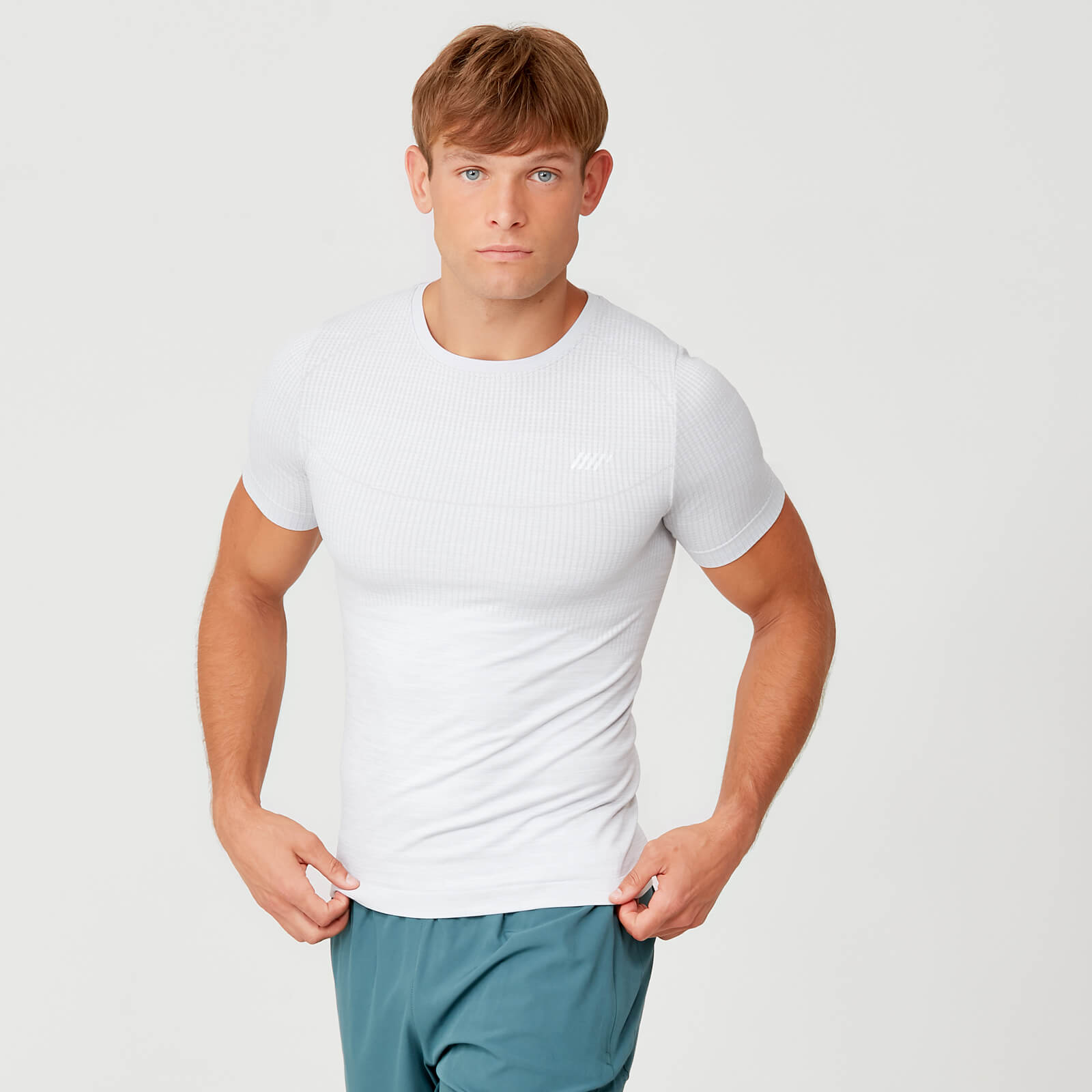 SEAMLESS 無縫系列 男士雕塑短袖T恤 - 銀 - XS