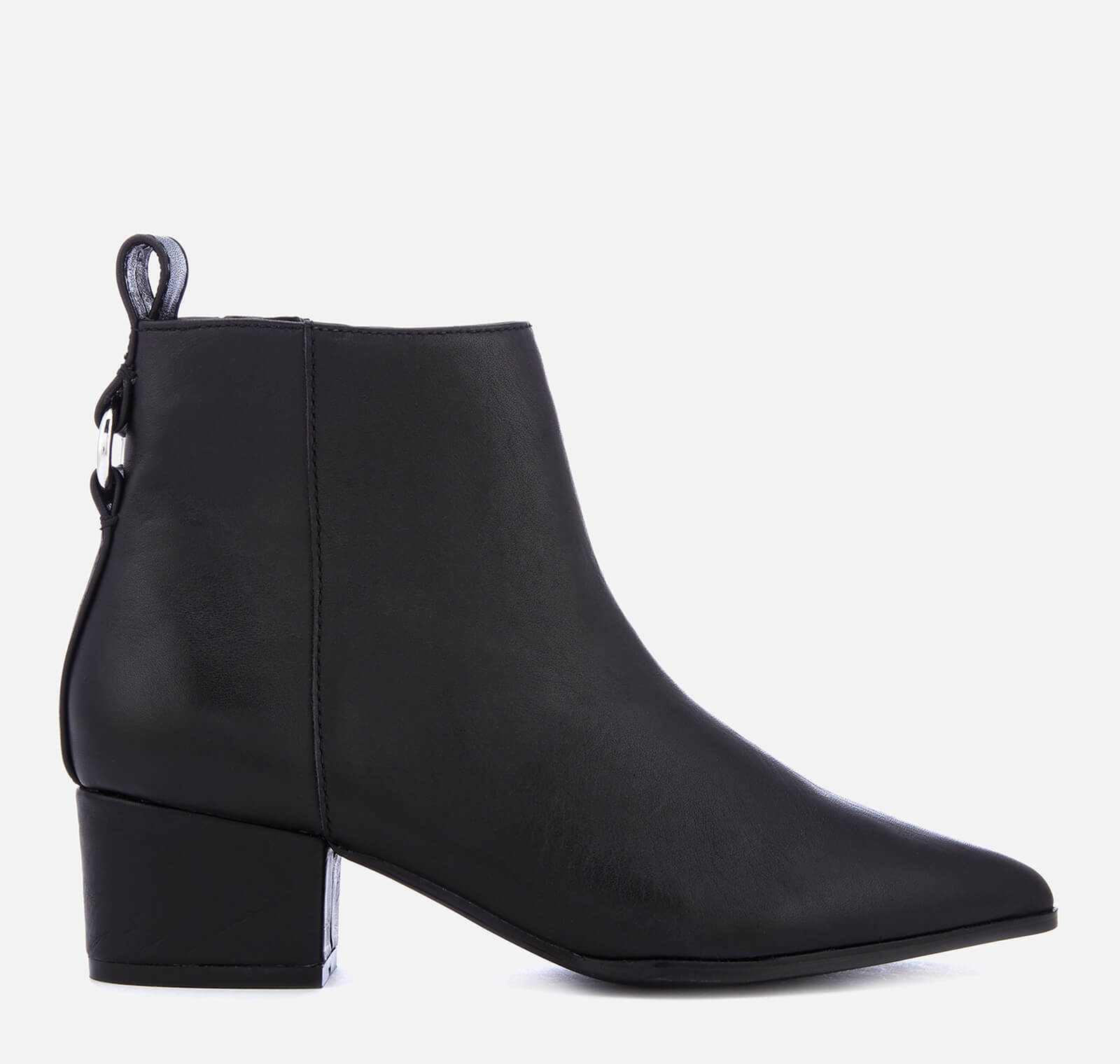 Steve Madden Women s Clover Leather Heeled Ankle Boots Black Allsole