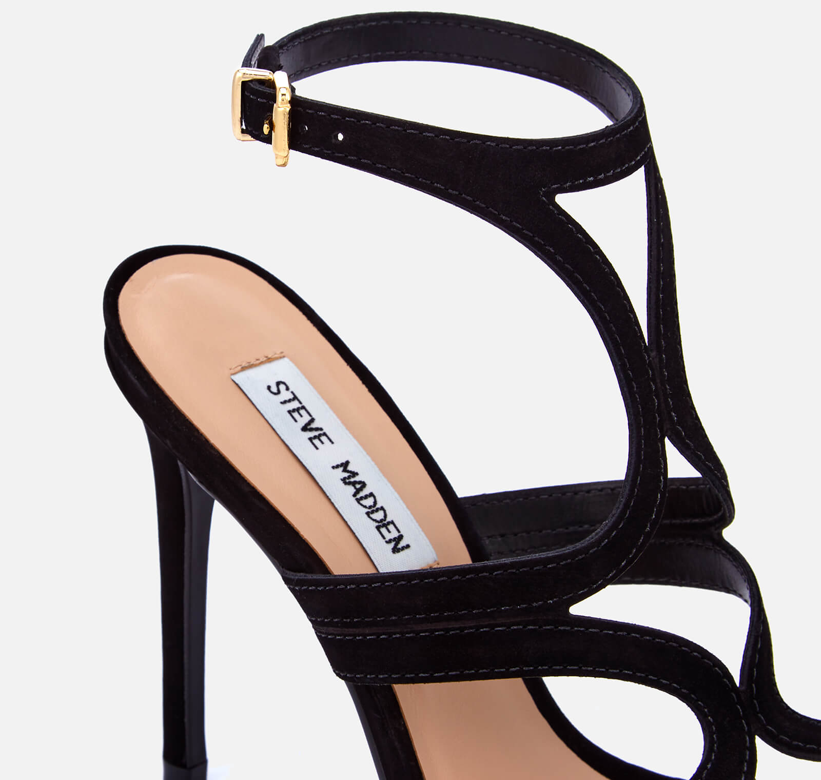 Steve Madden Women s Sidney Nubuck Heeled Sandals Black Allsole
