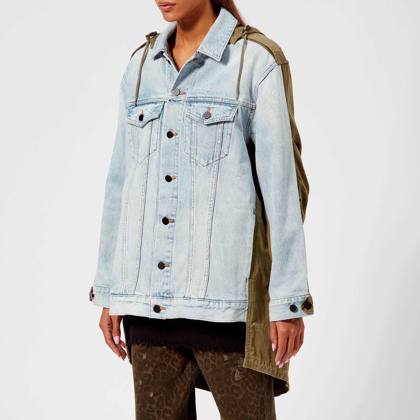 T by Alexander Wang Women s Daze Mix Bleach Jacket Bleach Army Green Coggles