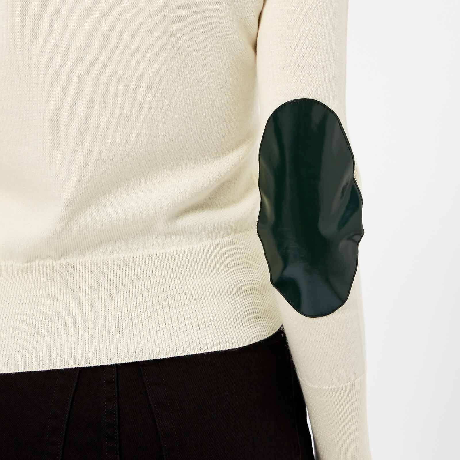 MM6 Maison Margiela Women's High Neck Wool Jumper with Elbow MM6 Maison Margiela Women's High Neck Wool Jumper with Elbow