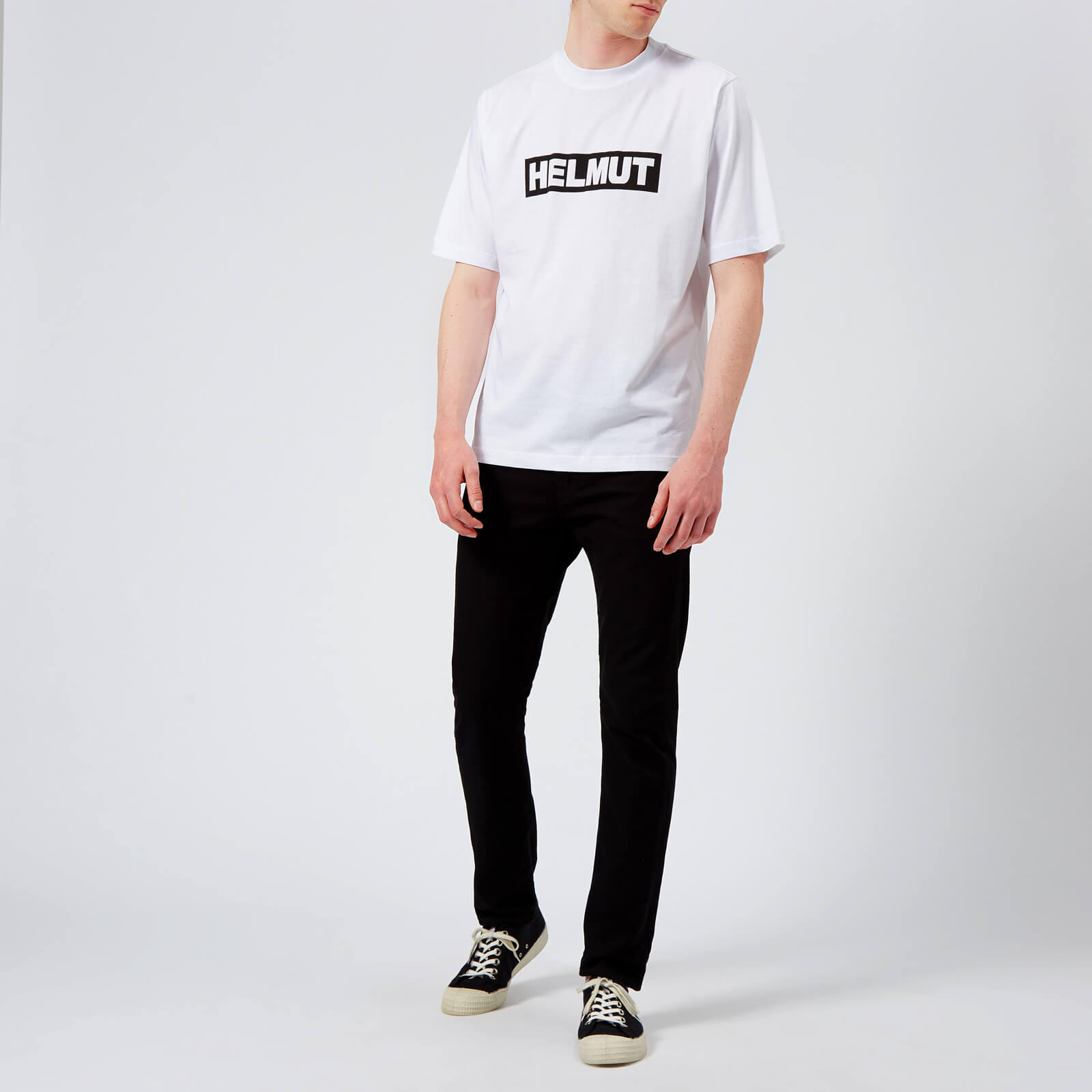 Helmut Lang Men s Helmut Box Logo T Shirt White Coggles