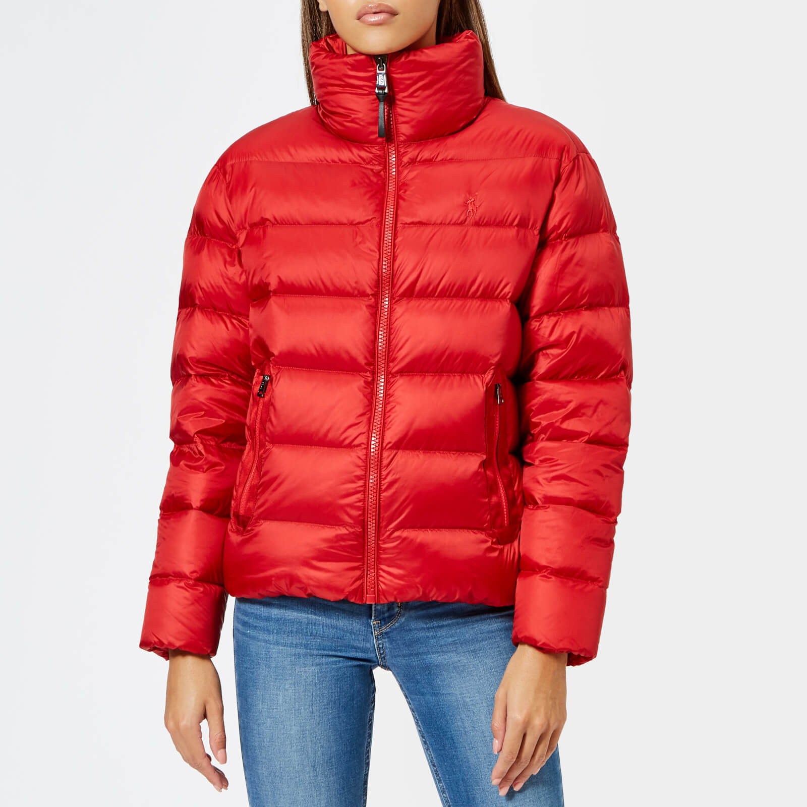 Red polo jacket women's discount