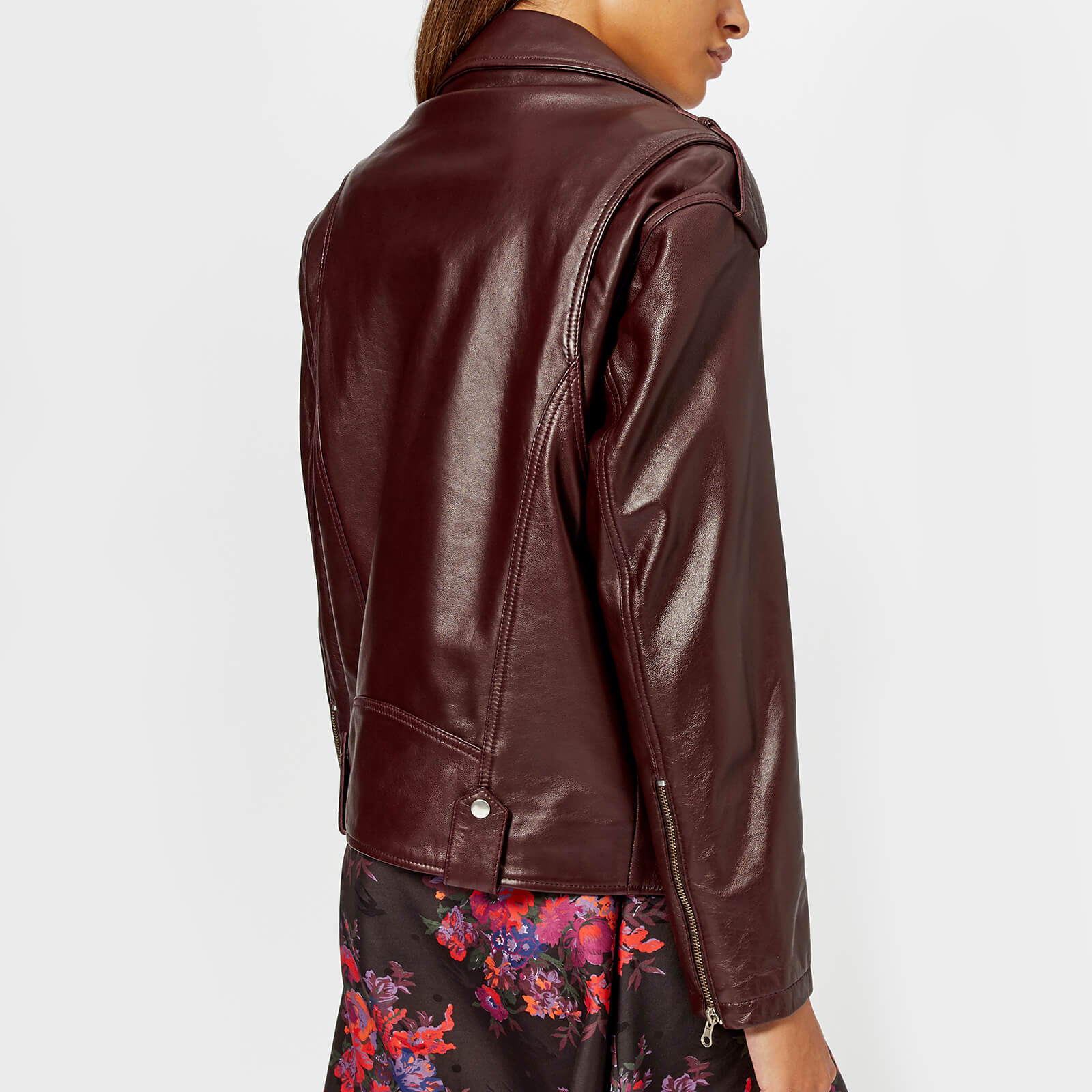 McQ Alexander McQueen Women's Zip Biker Jacket - Cherry | Coggles