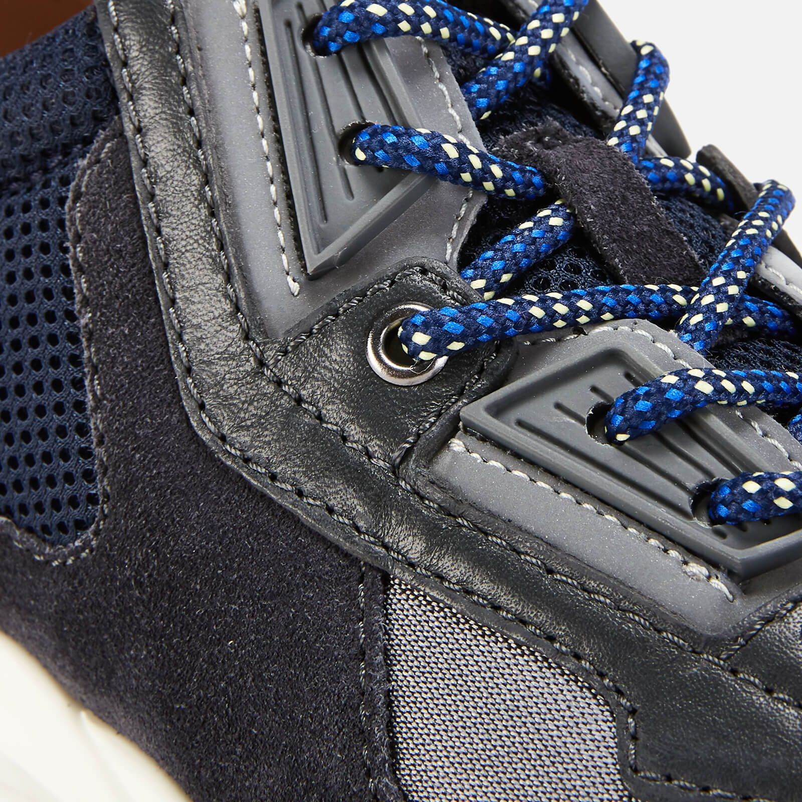 Lanvin Men s Polyester and Mesh Runners Dark Grey Dark Blue