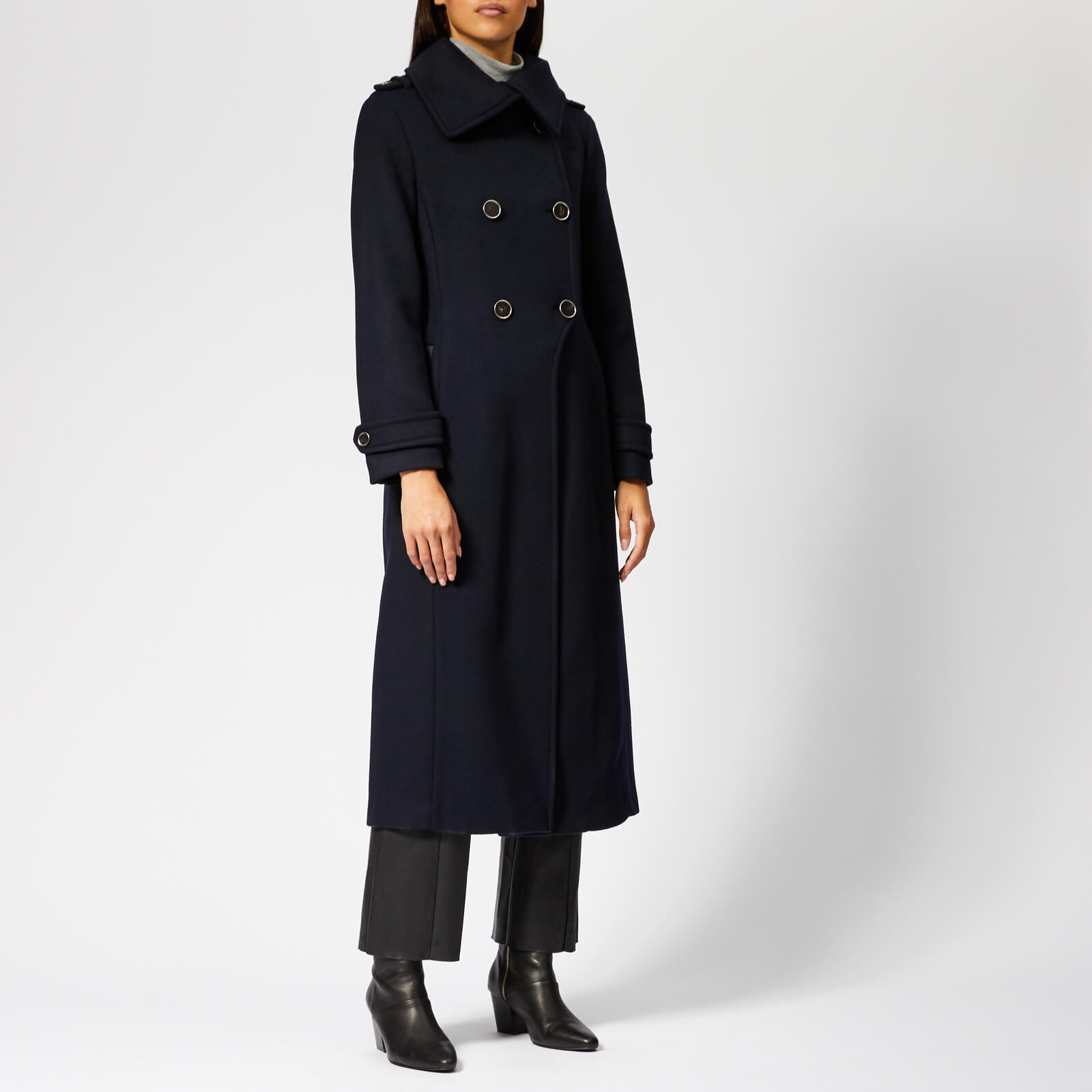 Mackage Women s Elodie Long Wool Coat Navy Coggles