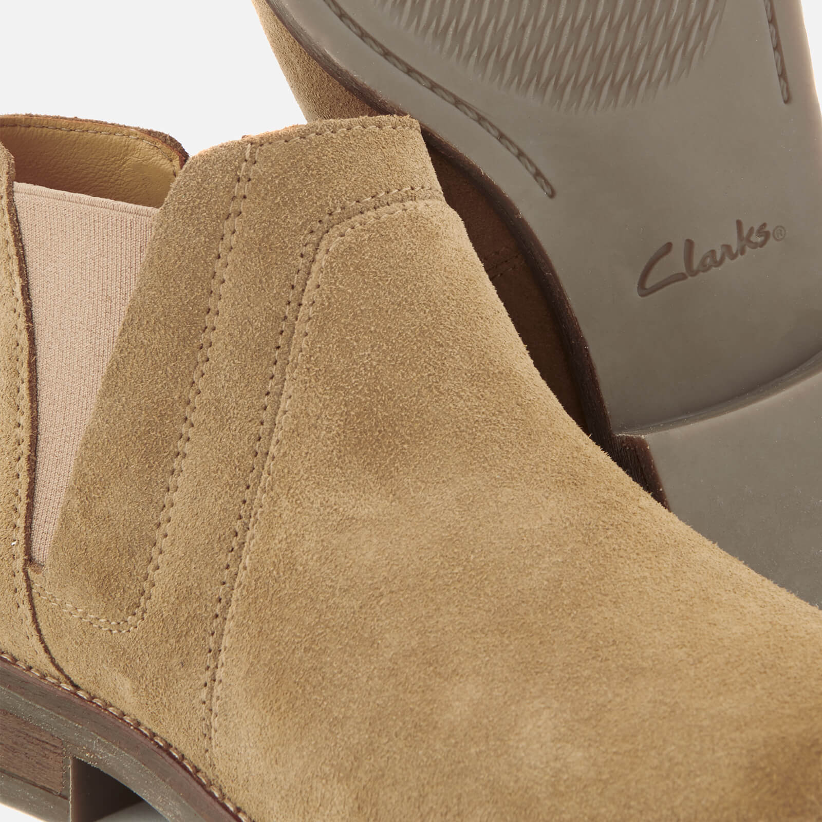 Clarks Women s Demi Beat Suede Ankle Boots Sand Allsole