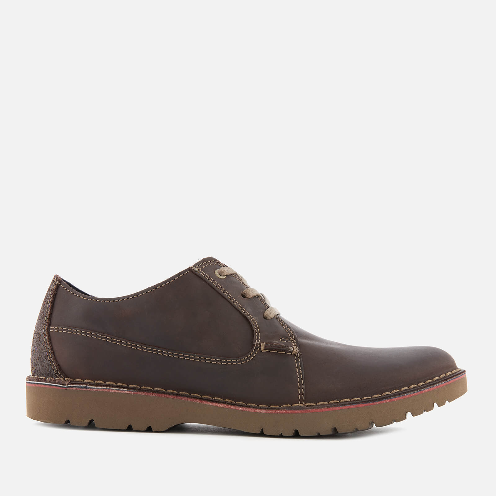 Clarks Men s Vargo Plain Leather Derby Shoes Dark Brown Allsole