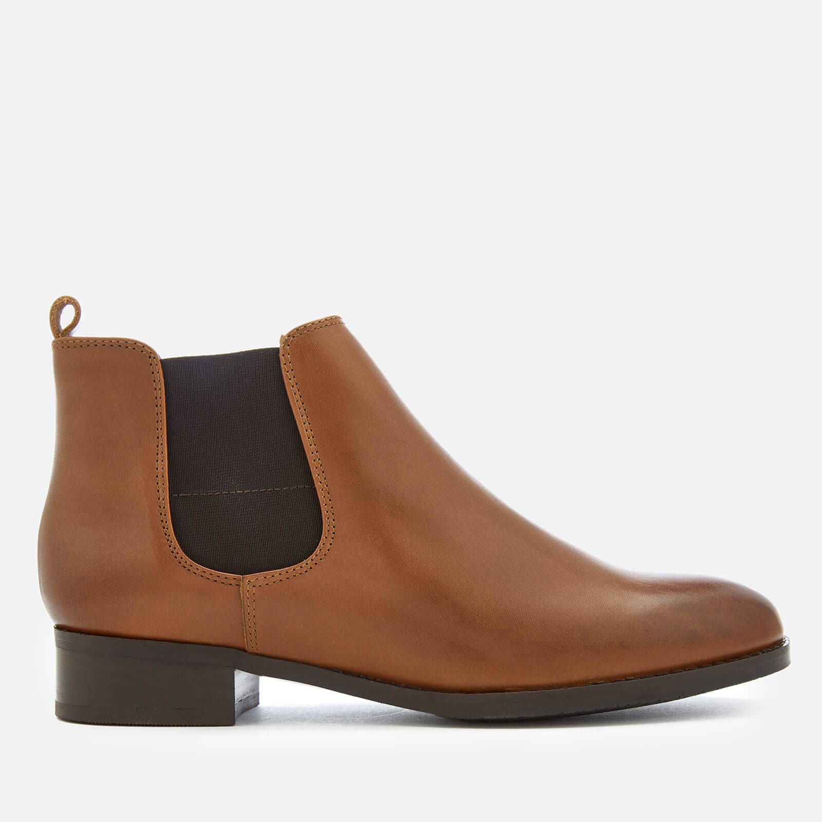 Clarks Women s Netley Ella Leather Chelsea Boots Tan Allsole