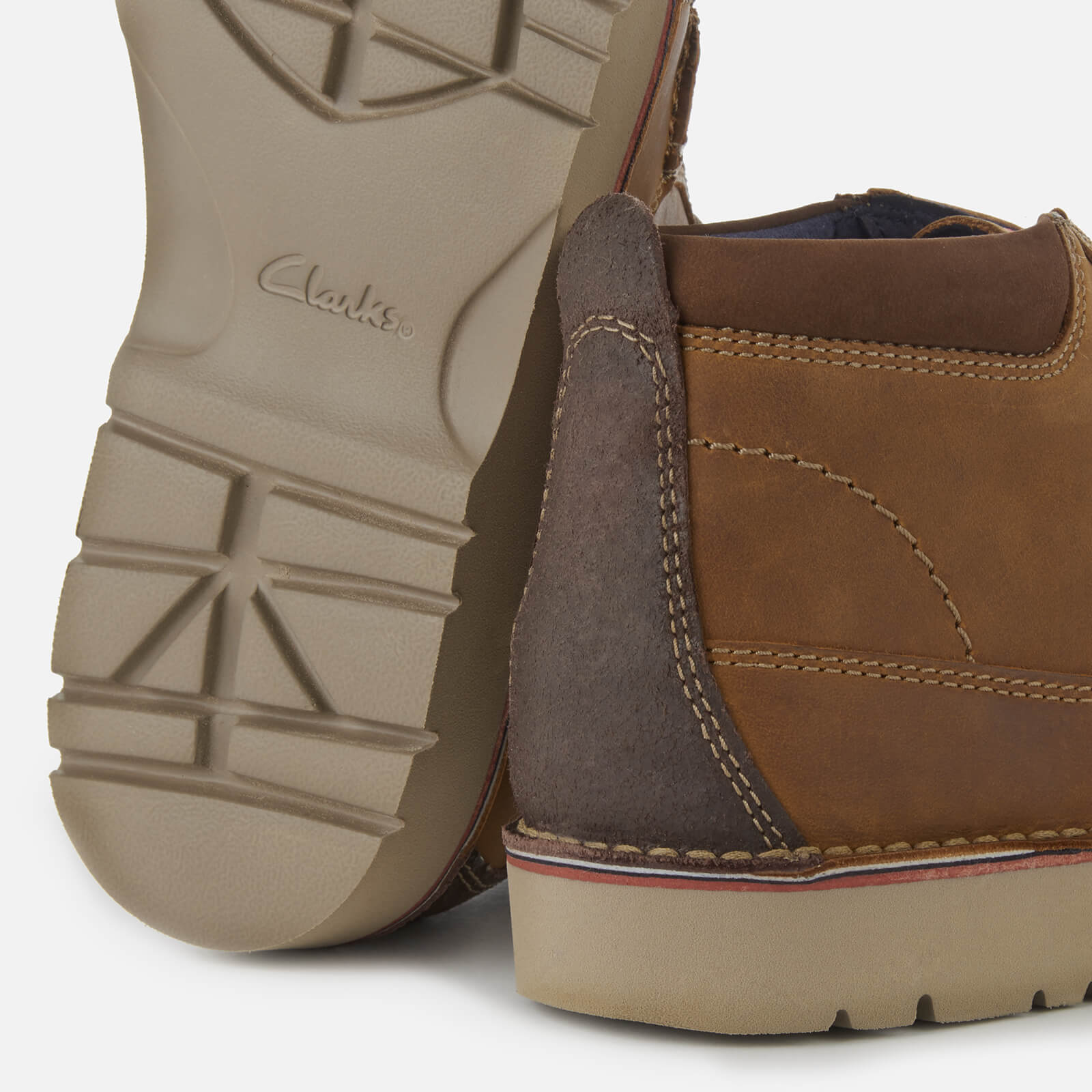 Clarks Men s Vargo Mid Leather Chukka Boots Dark Tan Allsole