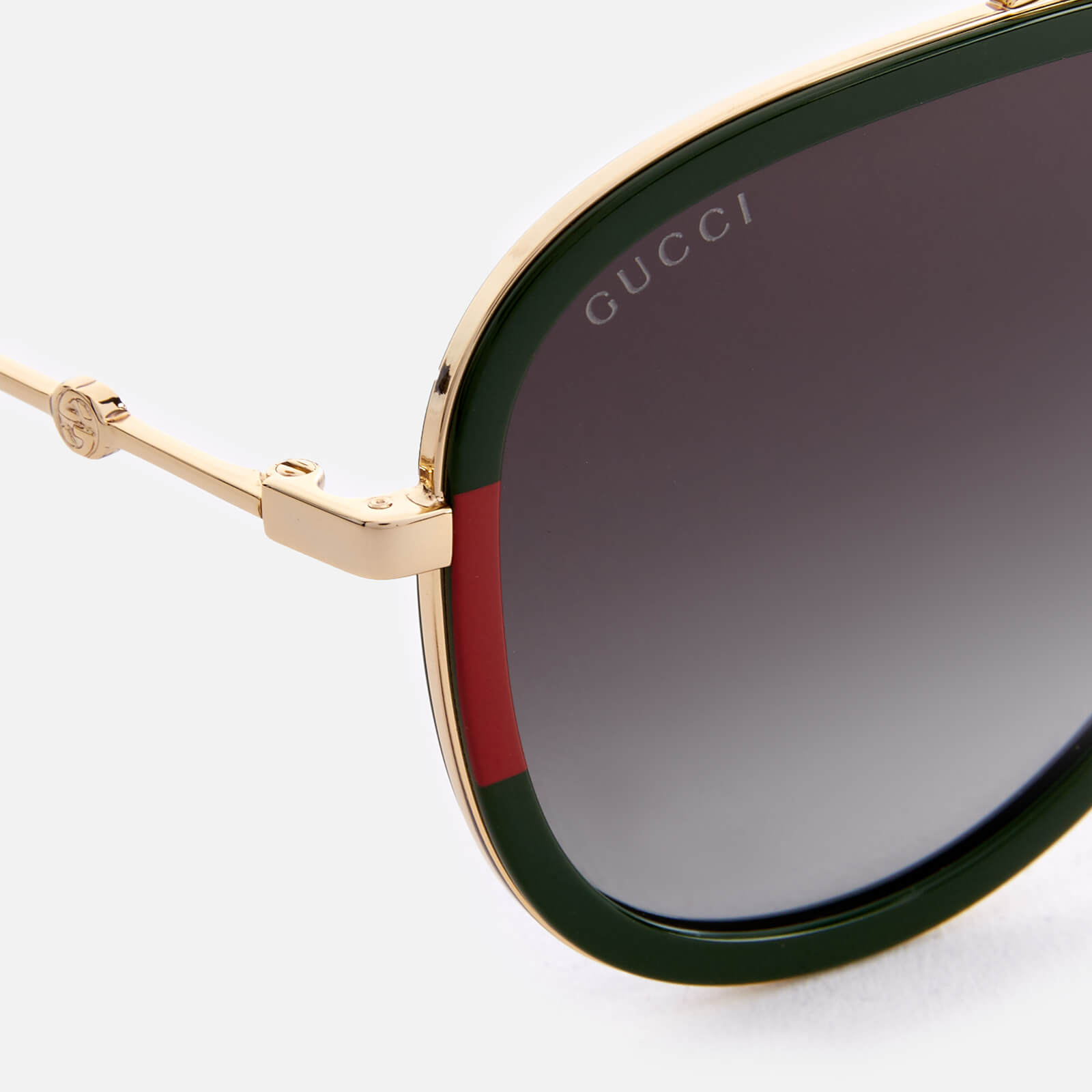 Gucci aviator sunglasses green and red sales