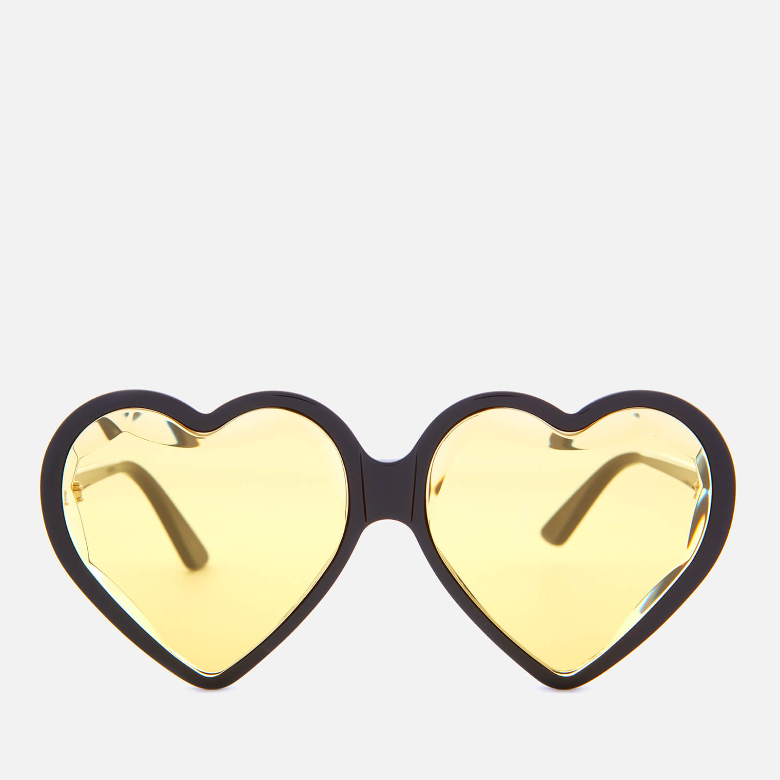 Gucci Women s Acetate Heart Sunglasses Black Yellow Coggles