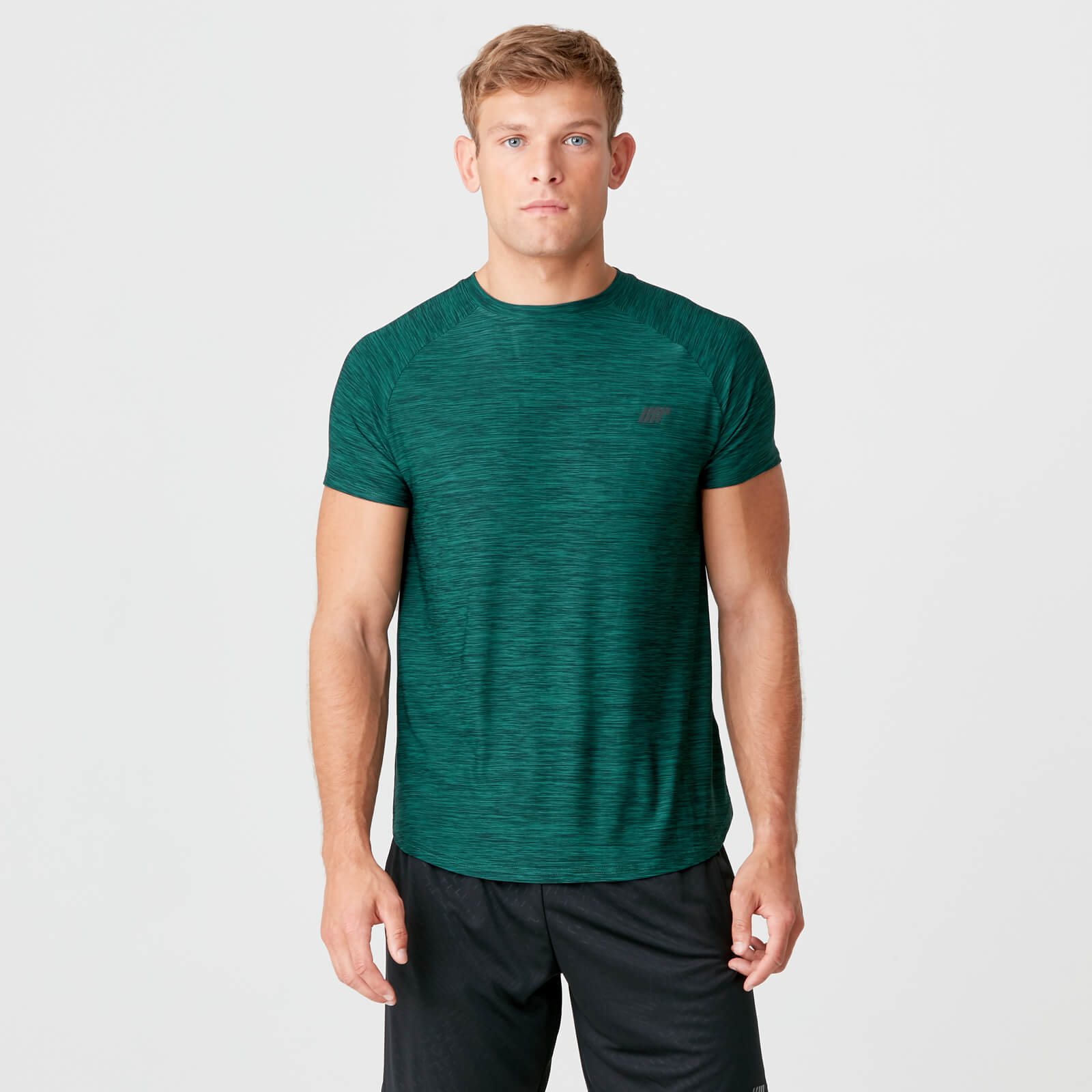 Dry Tech 速乾系列 男士運動健身T恤 - 深綠 - S
