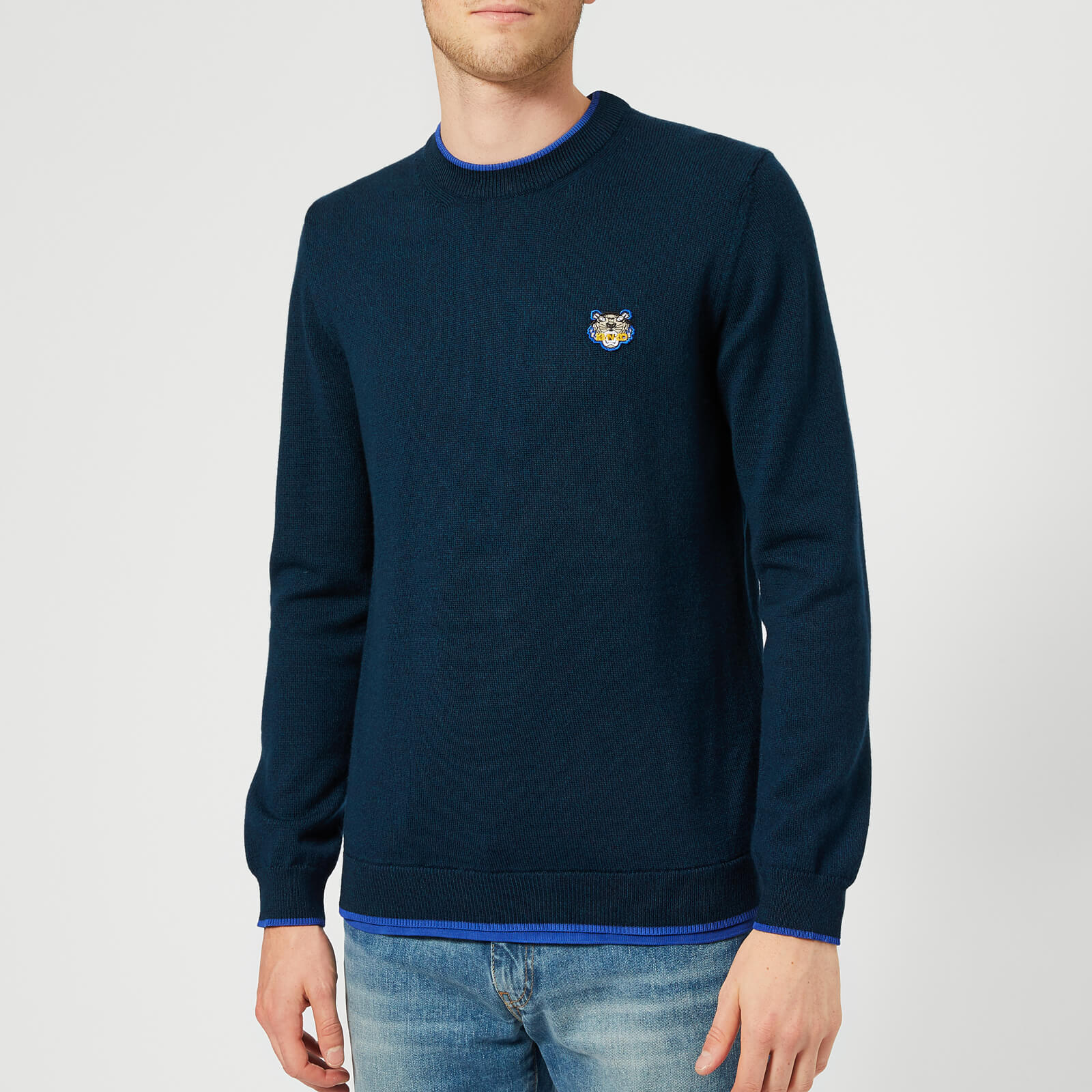 KENZO Men s Crew Knitted Basic Jumper Navy Blue Coggles