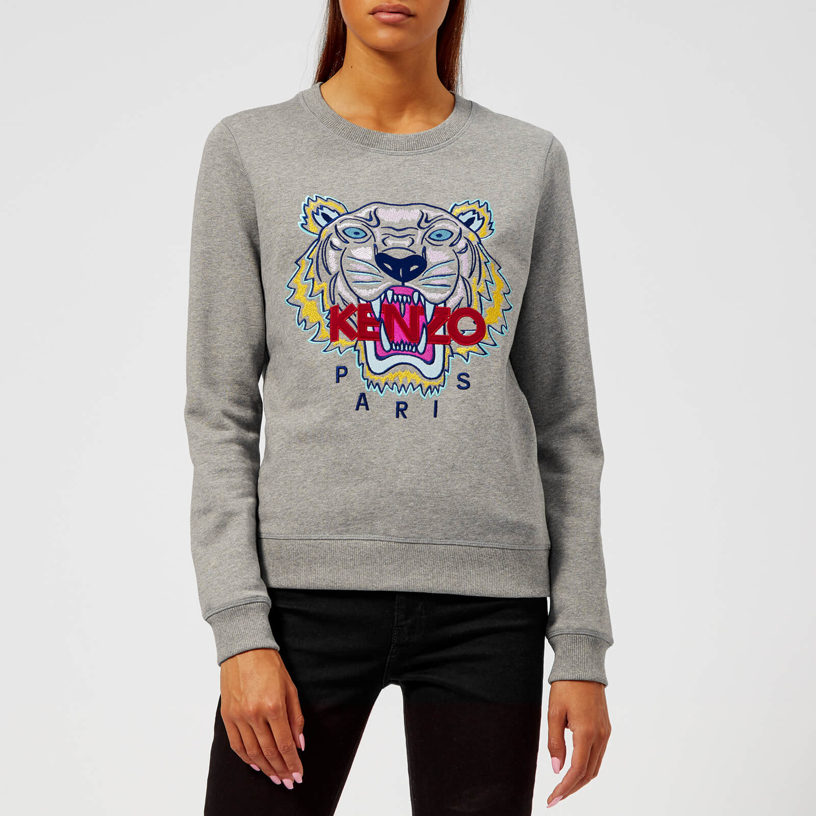 KENZO Women s Classic Tiger Molleton Sweatshirt Grey Coggles