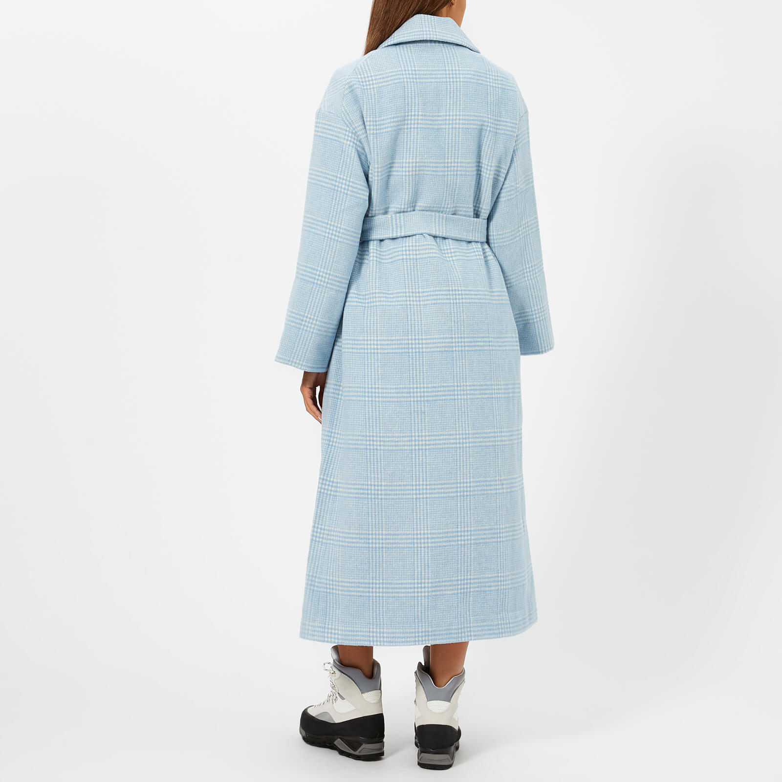 Ganni checked coat hot sale