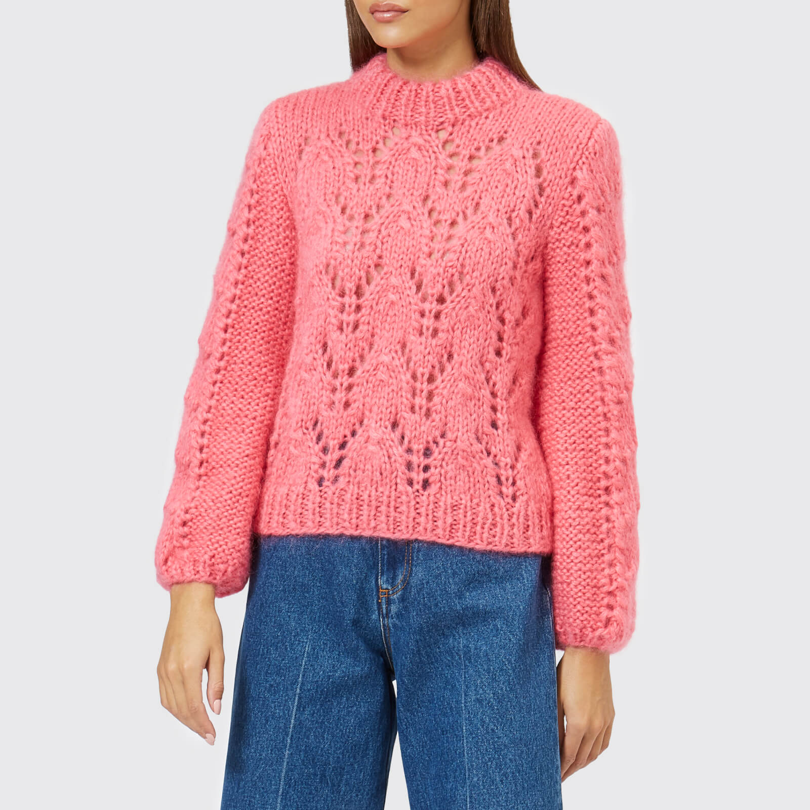 Ganni Women s The Julliard Mohair Jumper Hot Pink Coggles