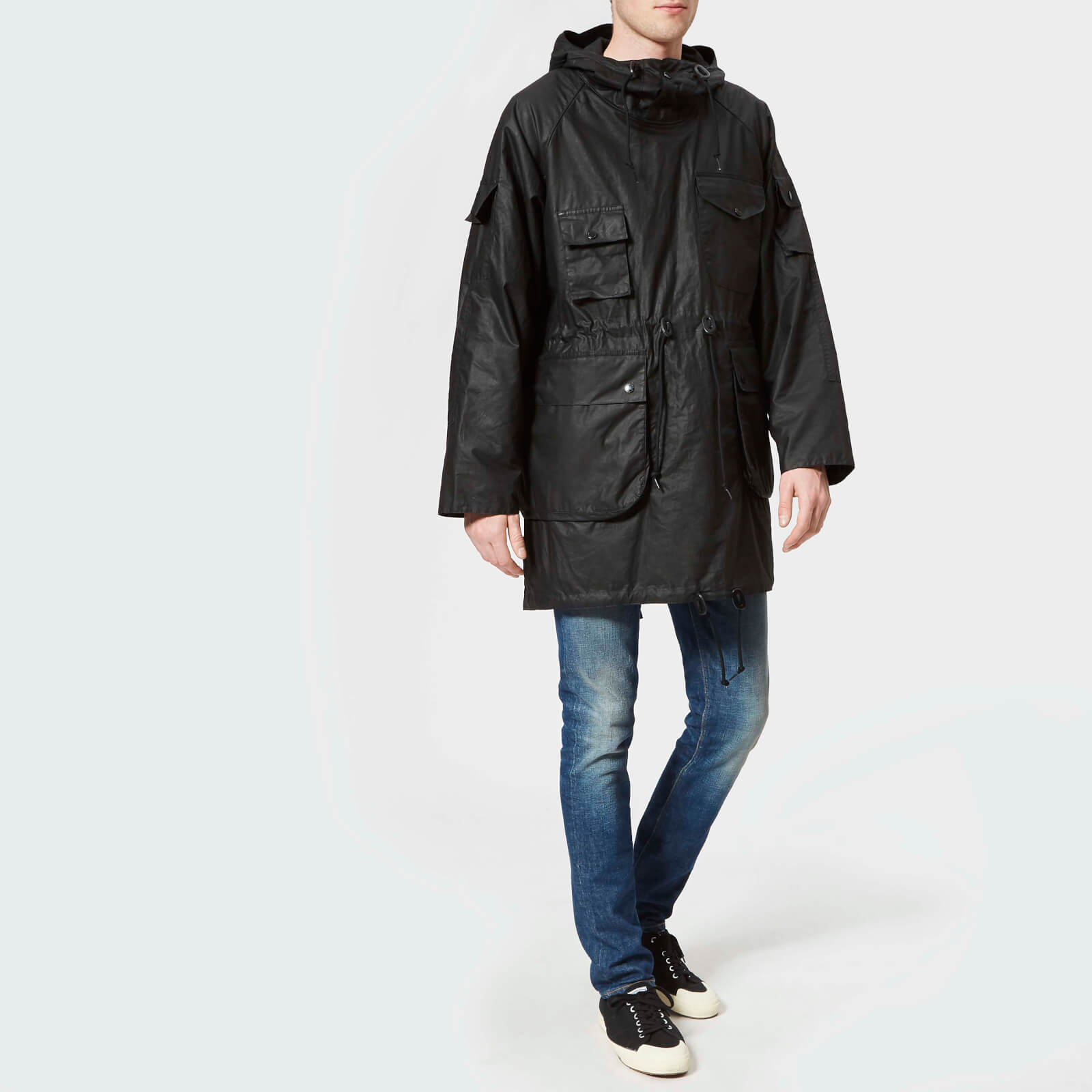 Barbour x engineered garments top cowan wax jacket