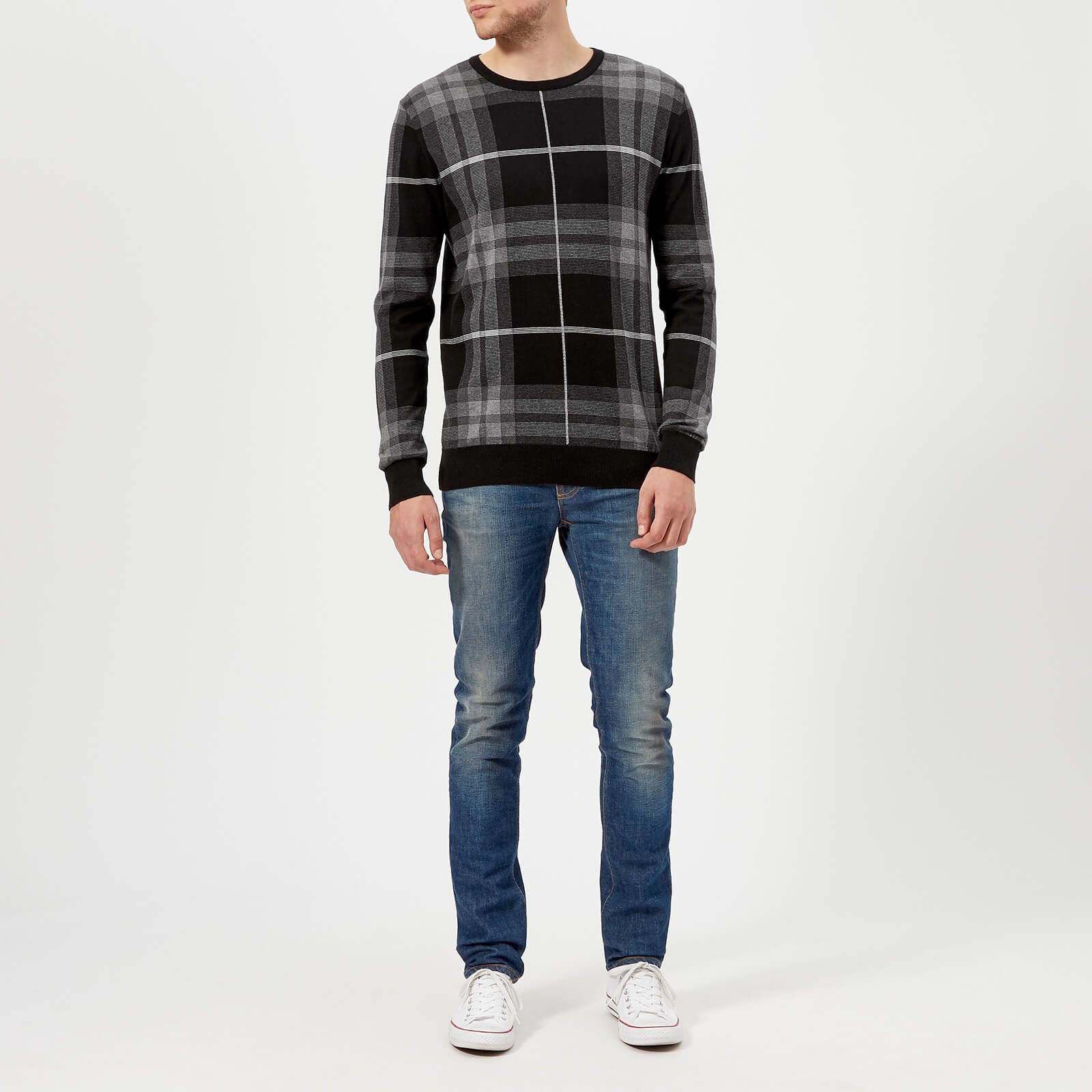 Barbour tartan jacquard online crew neck sweater