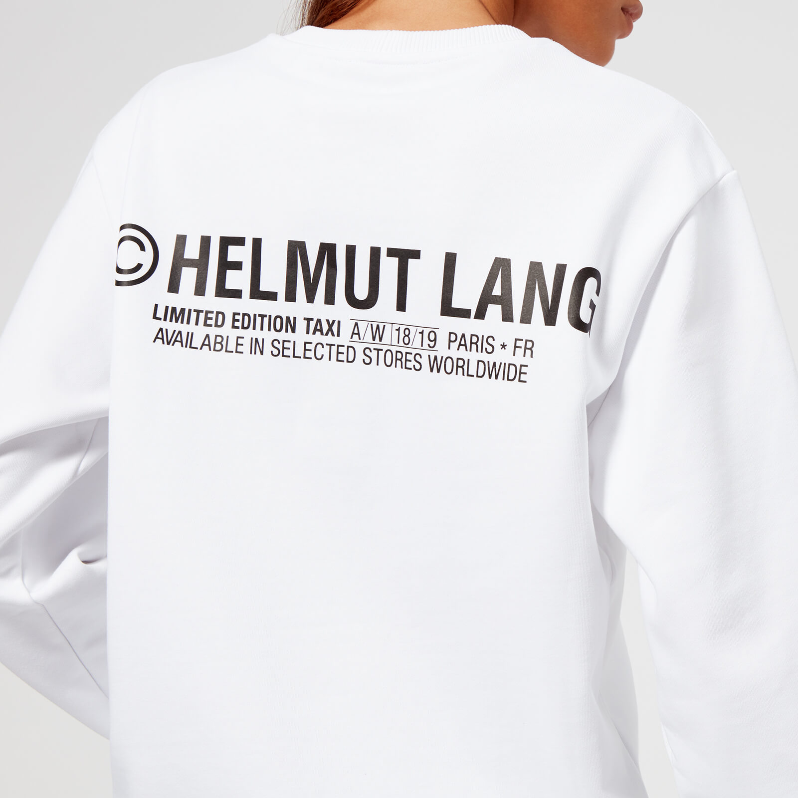 Helmut Lang Women s Taxi Paris Crew Neck Sweatshirt White Coggles