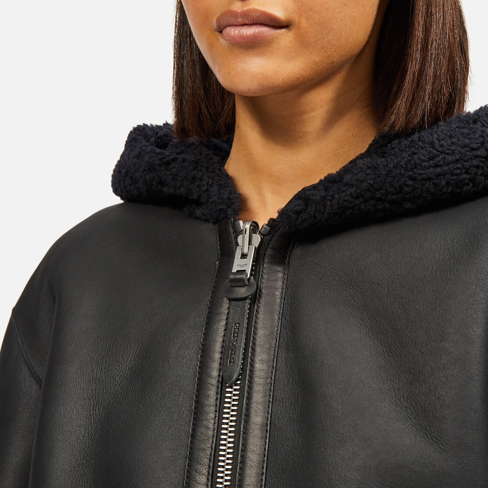 Coach reversible shearling hoodie hotsell