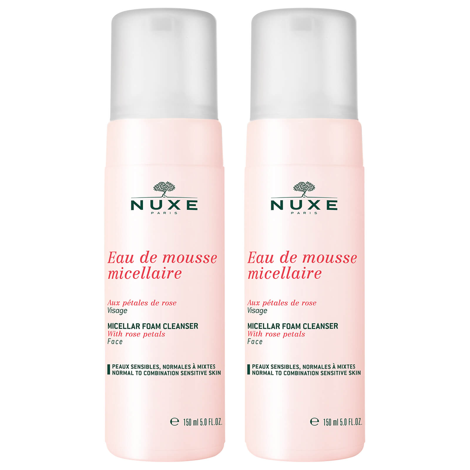 NUXE Rose Petals Micellar Cleanser Foam Duo 2 x 150ml