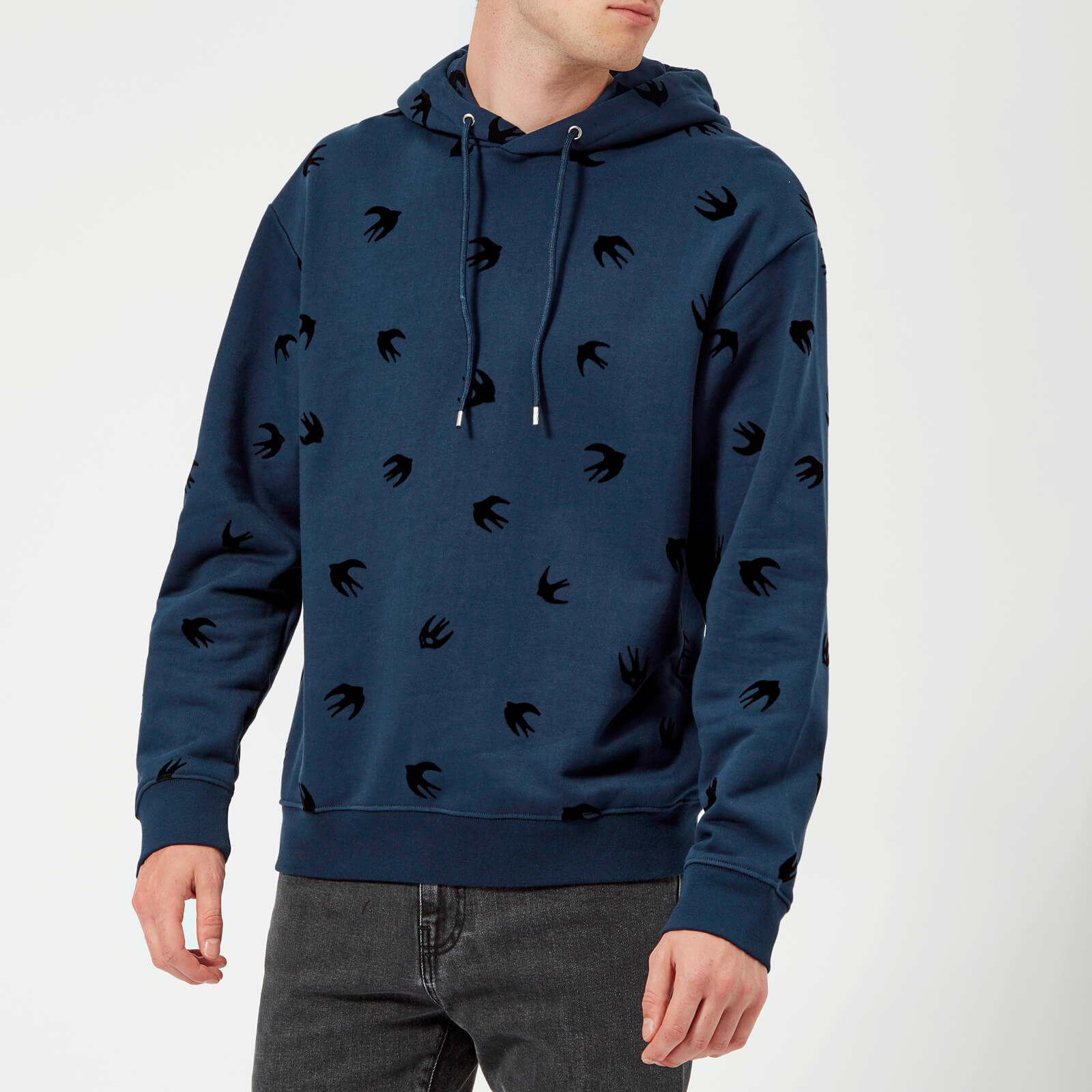 McQ Alexander McQueen Men s Oversized Swallow Hoodie Washed Petrol Coggles