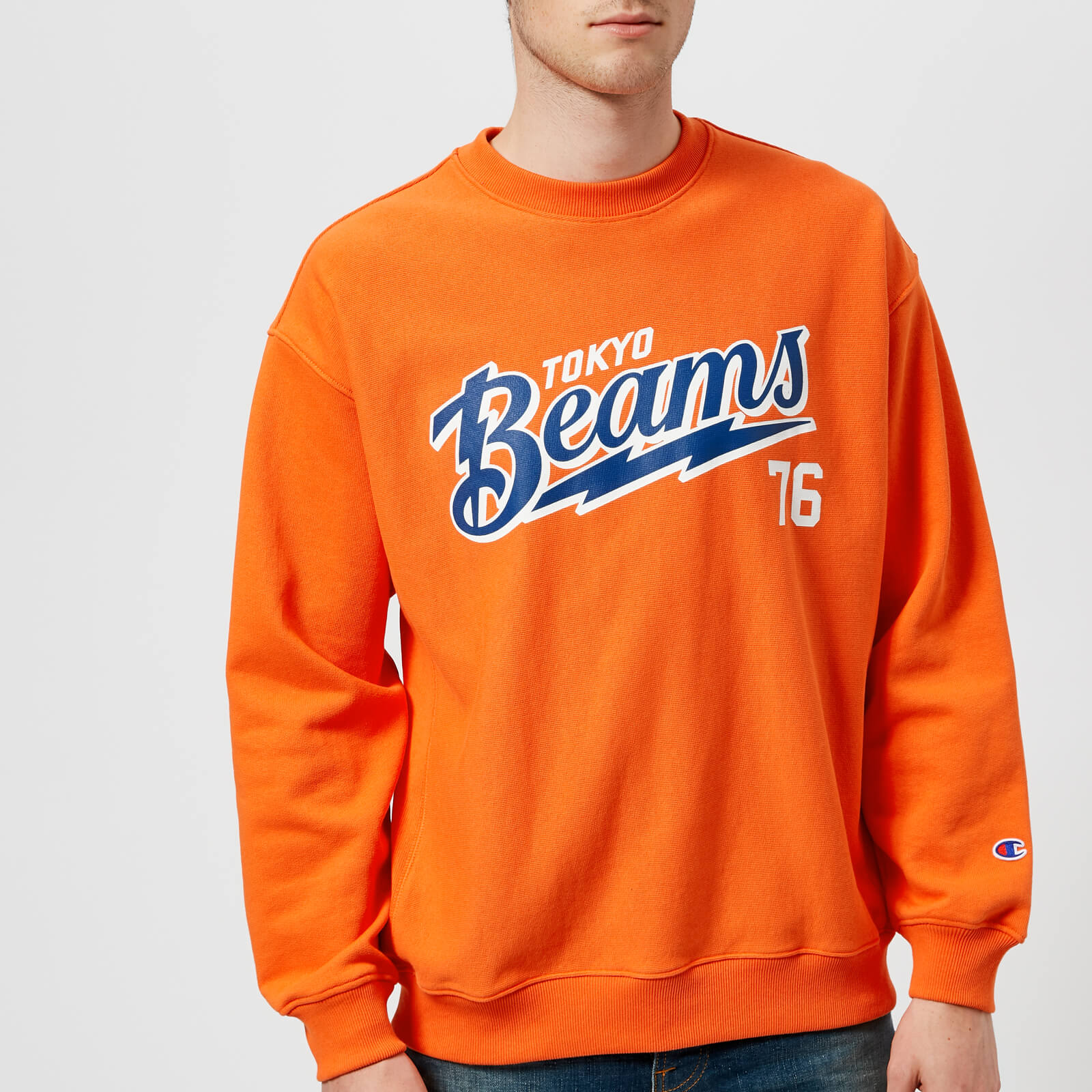 Champion X Beams Men s Crew Neck Sweatshirt Orange Coggles