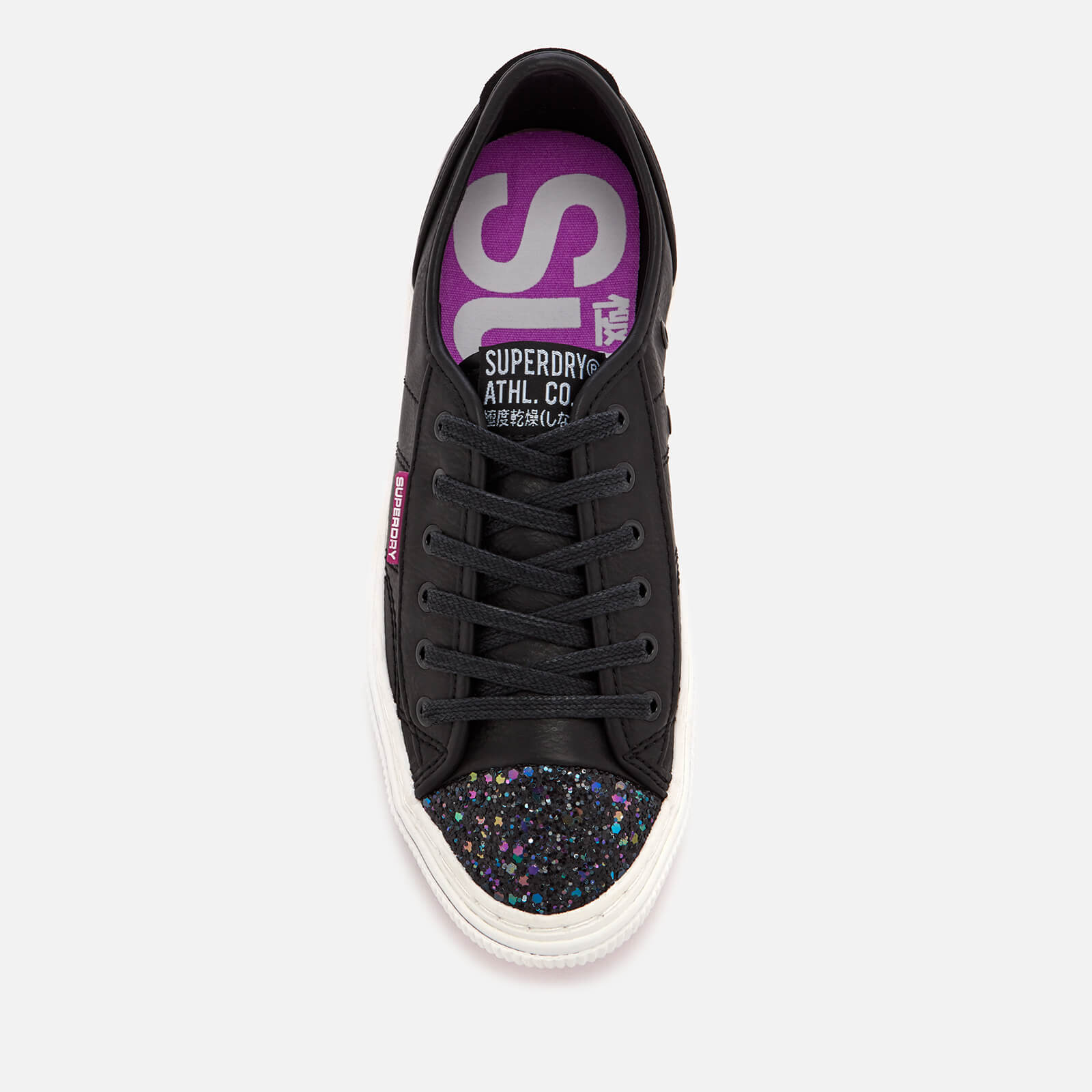 Superdry Women s Low Pro Luxe Trainers Black Glitter Allsole