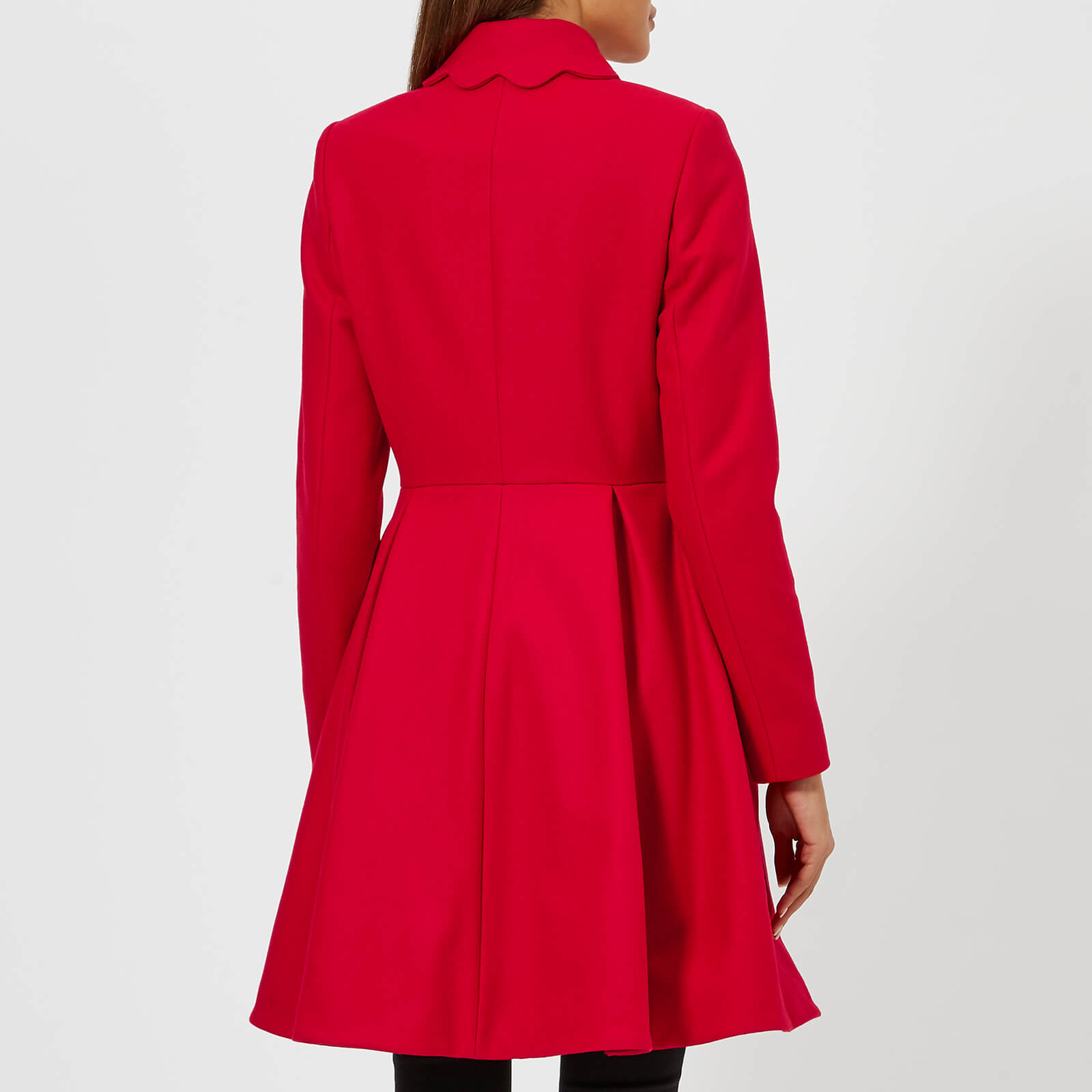 Ted Baker Women s Blarnch Scallop Trim Wool Coat Mid Red Coggles