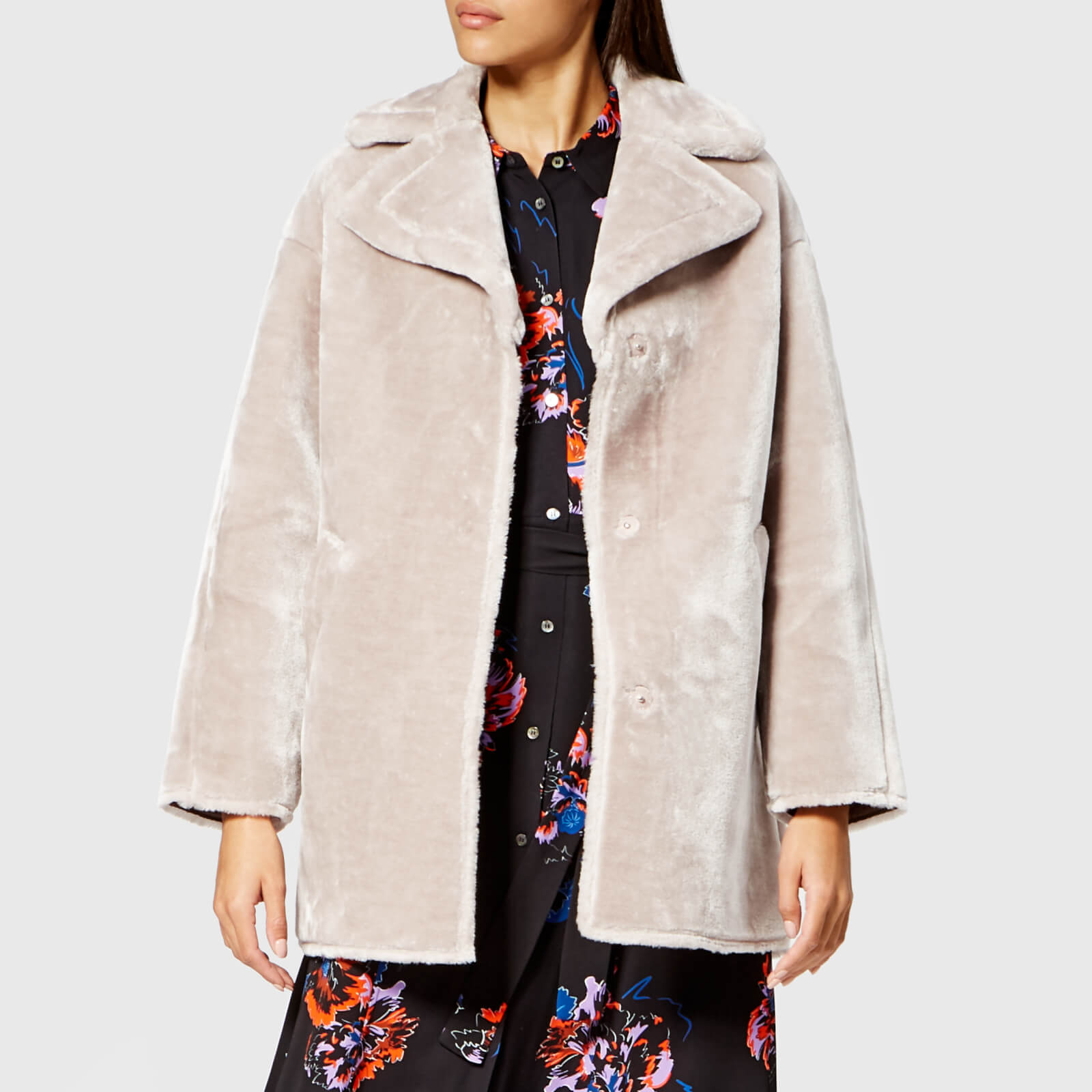 Whistles lilac faux fur coat top