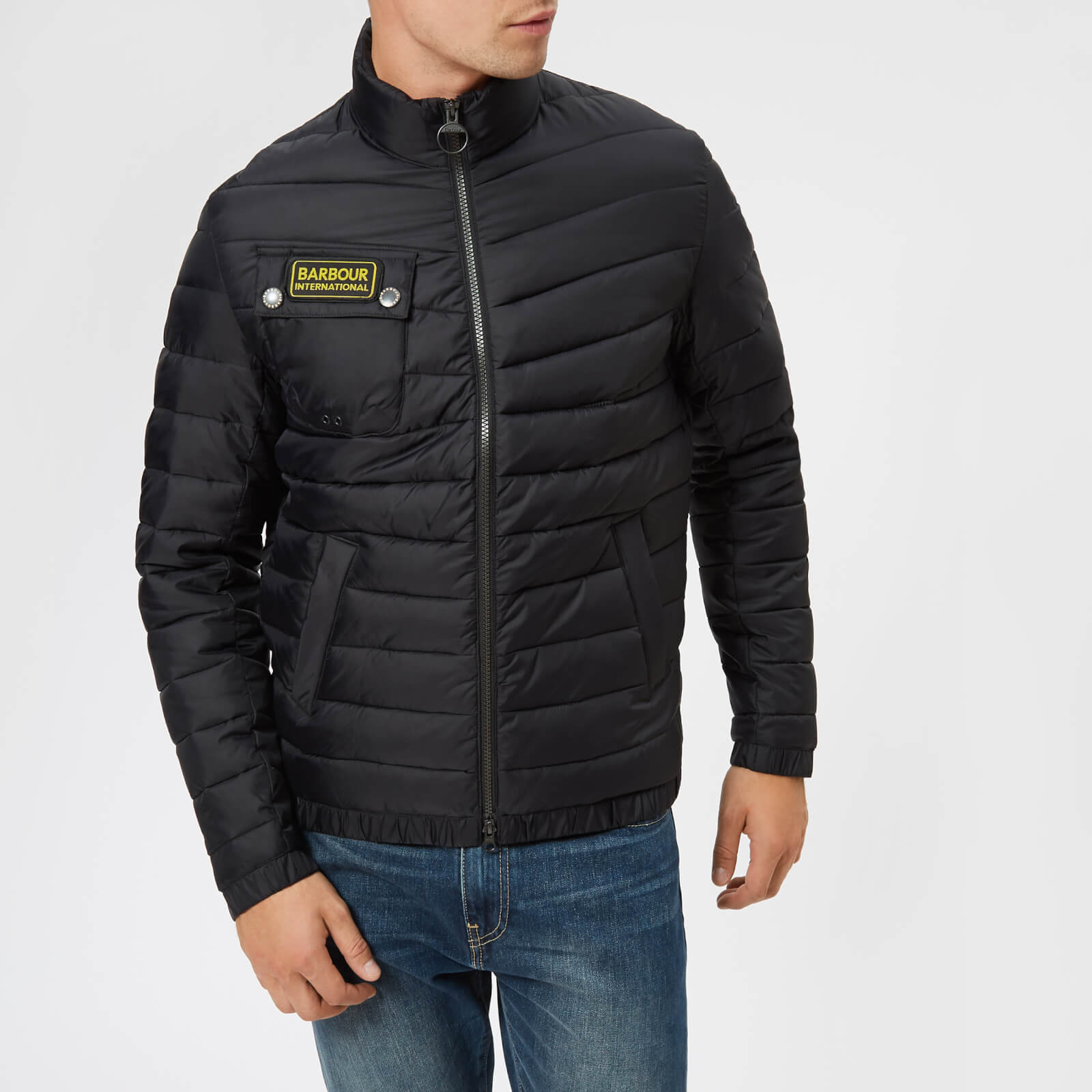 Barbour international chain discount baffle jacket black