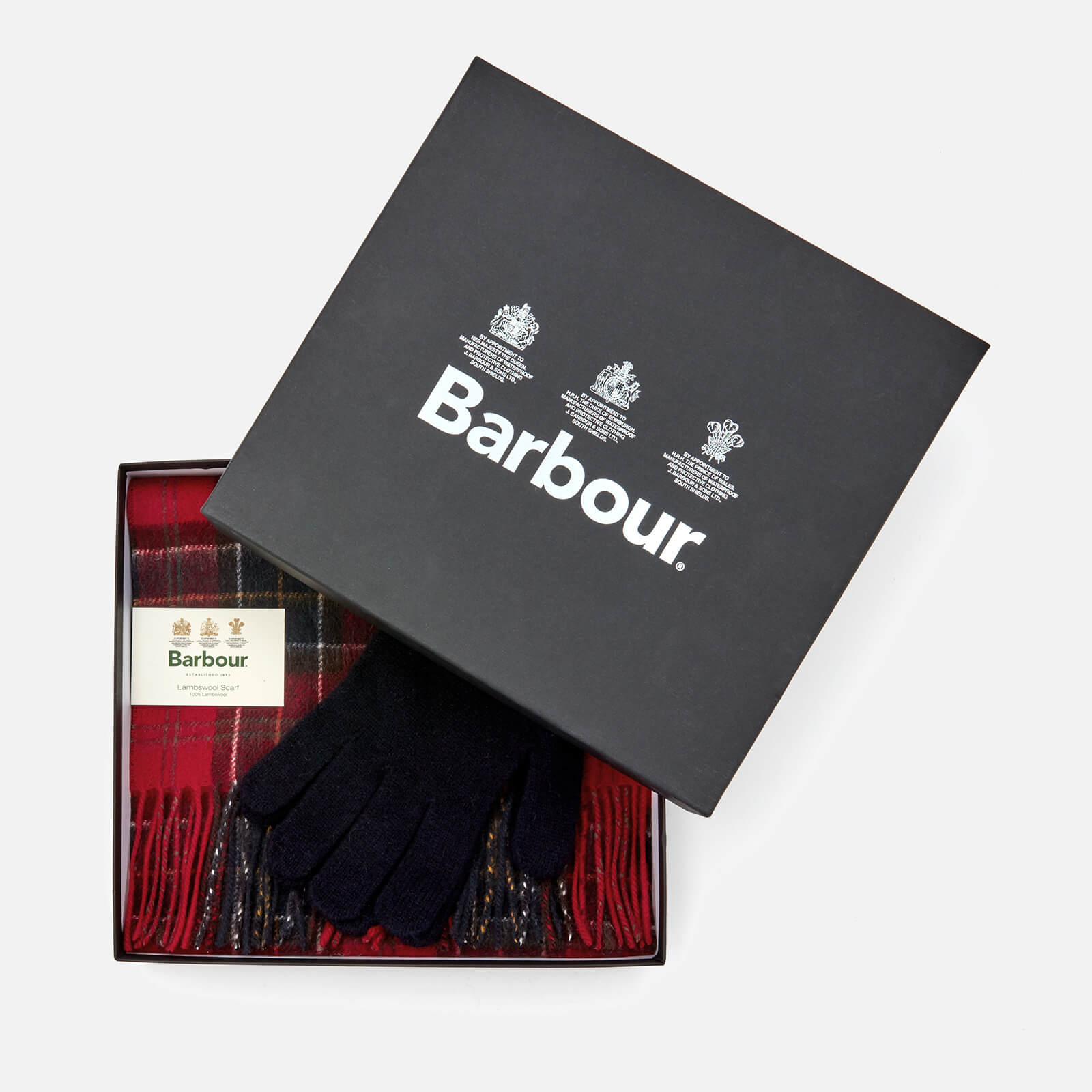 Barbour Men s Scarf And Glove Gift Set Red Tartan Coggles