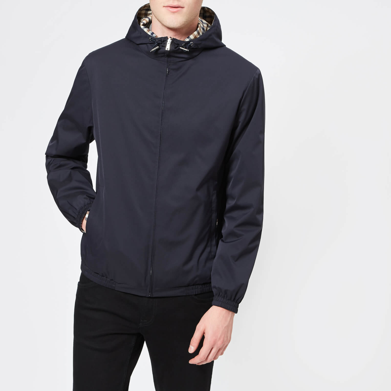 Aquascutum Men s Tyne Hooded Reversible Blouson Jacket Navy Coggles