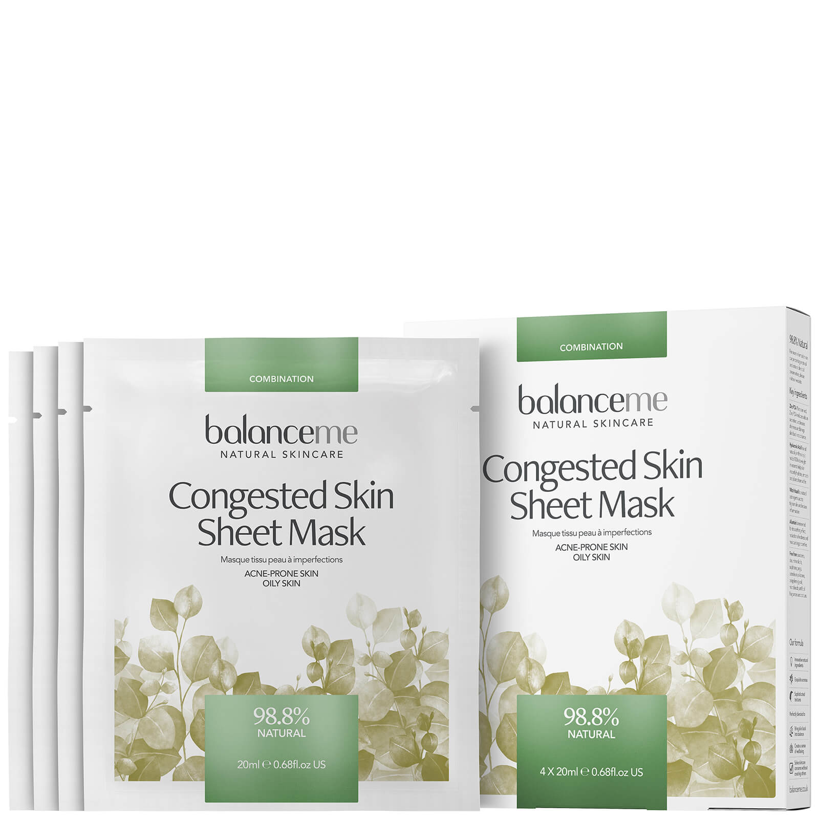 Balance Me Congested Skin Sheet Mask (4 x 20ml)