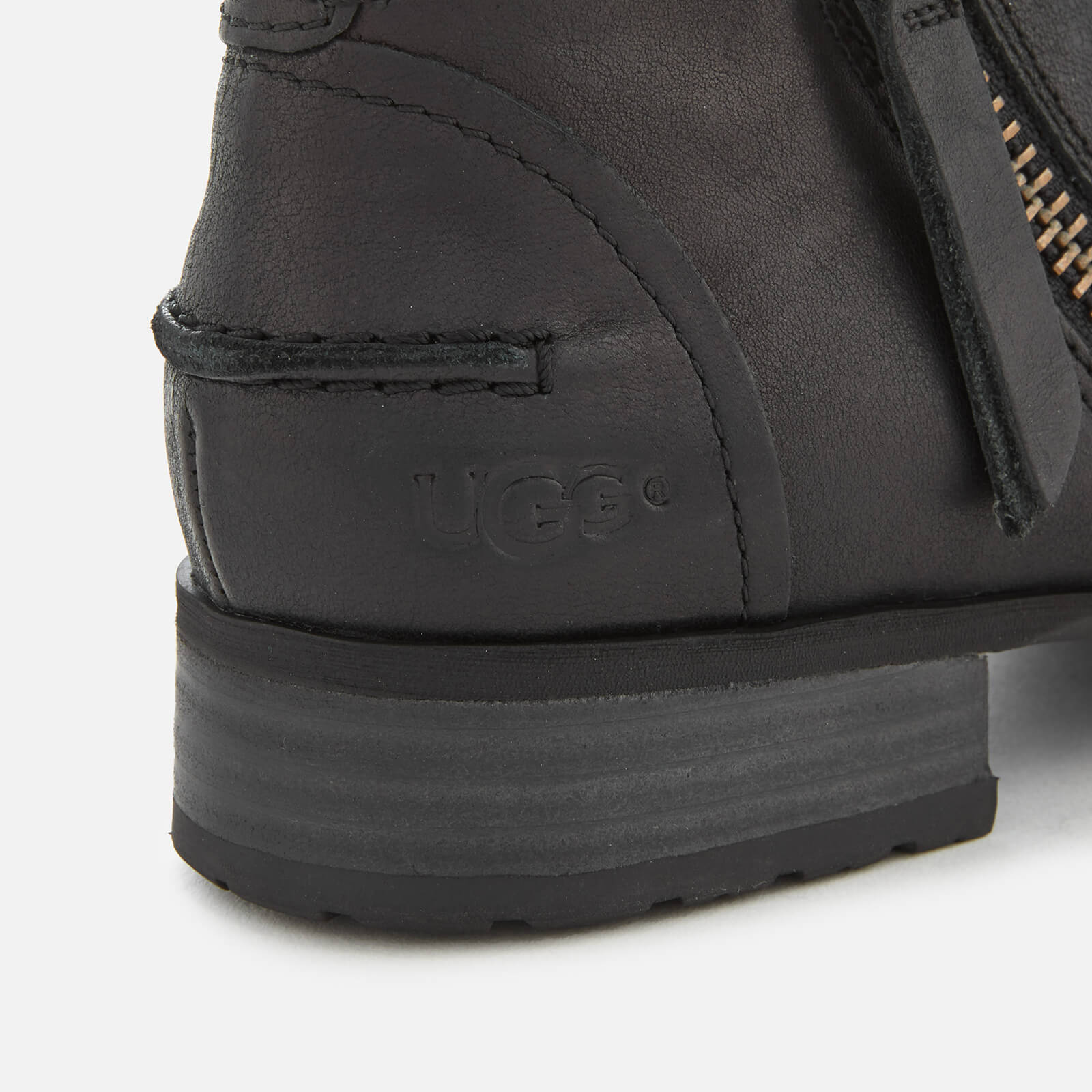 UGG Women s Aureo Full Grain Leather Flat Ankle Boots Black