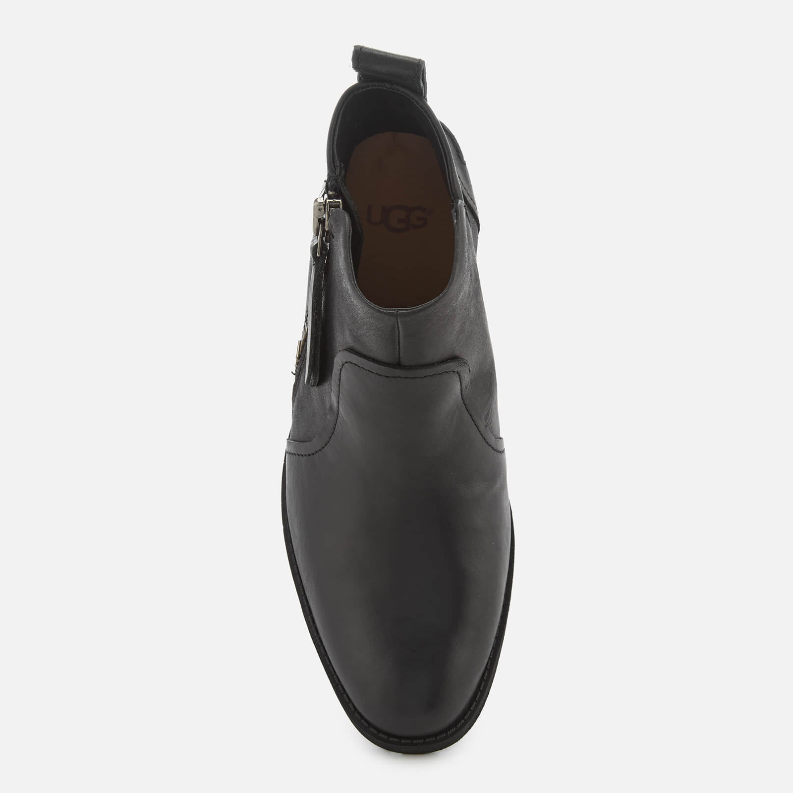 UGG Women s Aureo Full Grain Leather Flat Ankle Boots Black