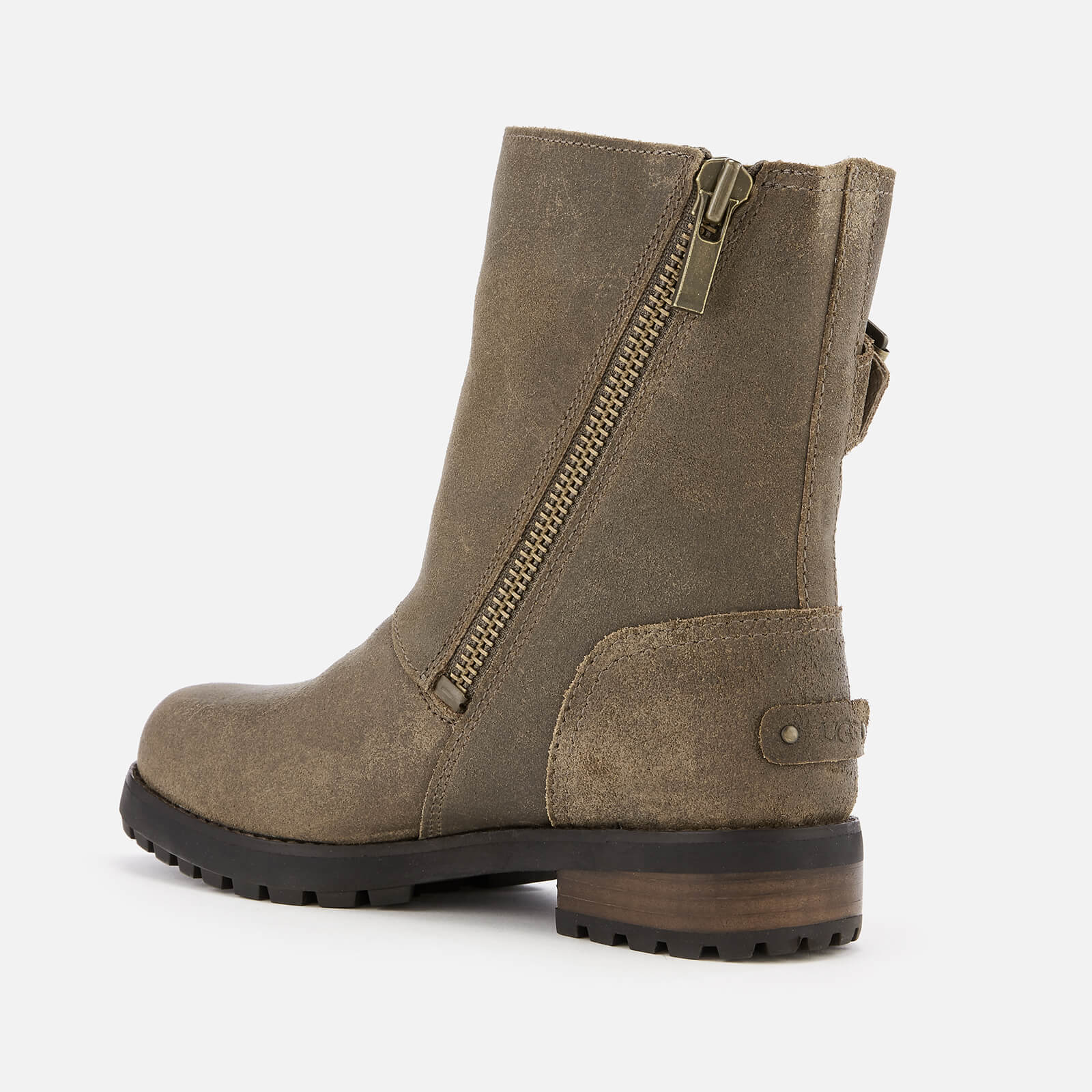 UGG Women s Niels II Water Resistant Leather Biker Boots Dove Allsole