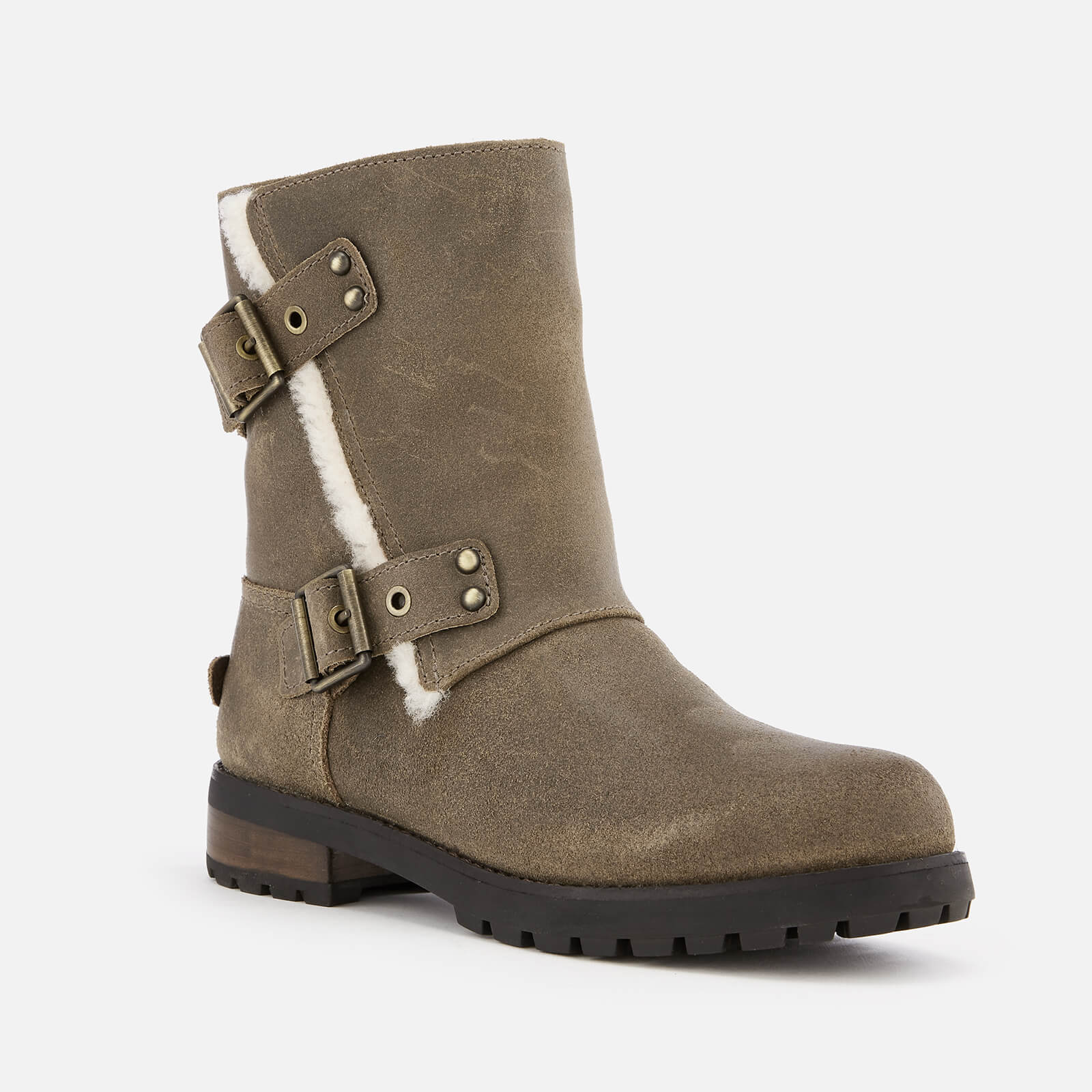 UGG Women s Niels II Water Resistant Leather Biker Boots Dove