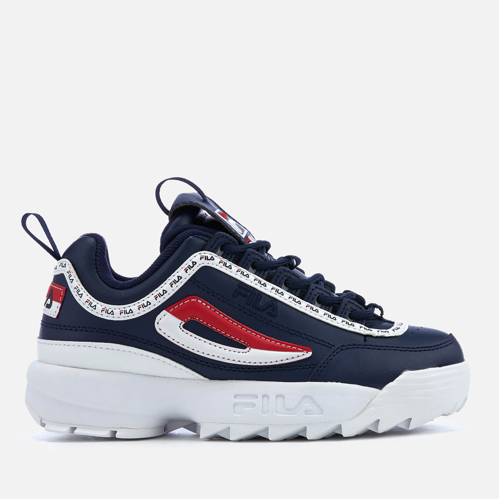 Fila white & navy disruptor ii premium repeat trainers 2025