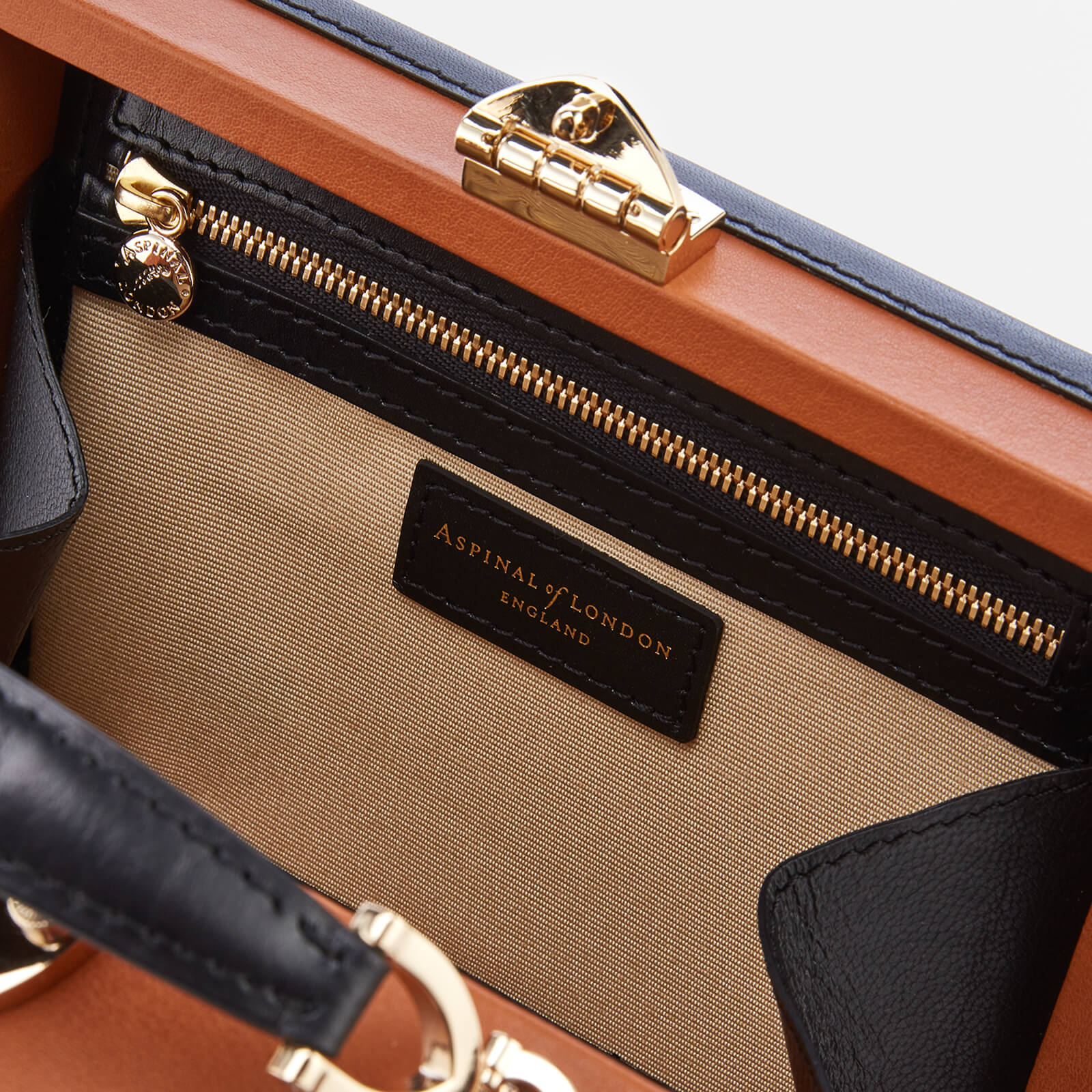 Aspinal of London Women's Mini Trunk Bag with Studs - Tan