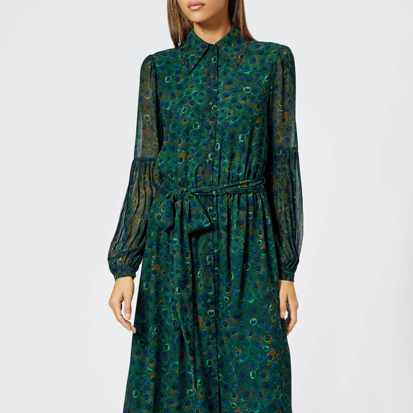 MICHAEL MICHAEL KORS Women s Midi Shirt Dress Joule Green Coggles